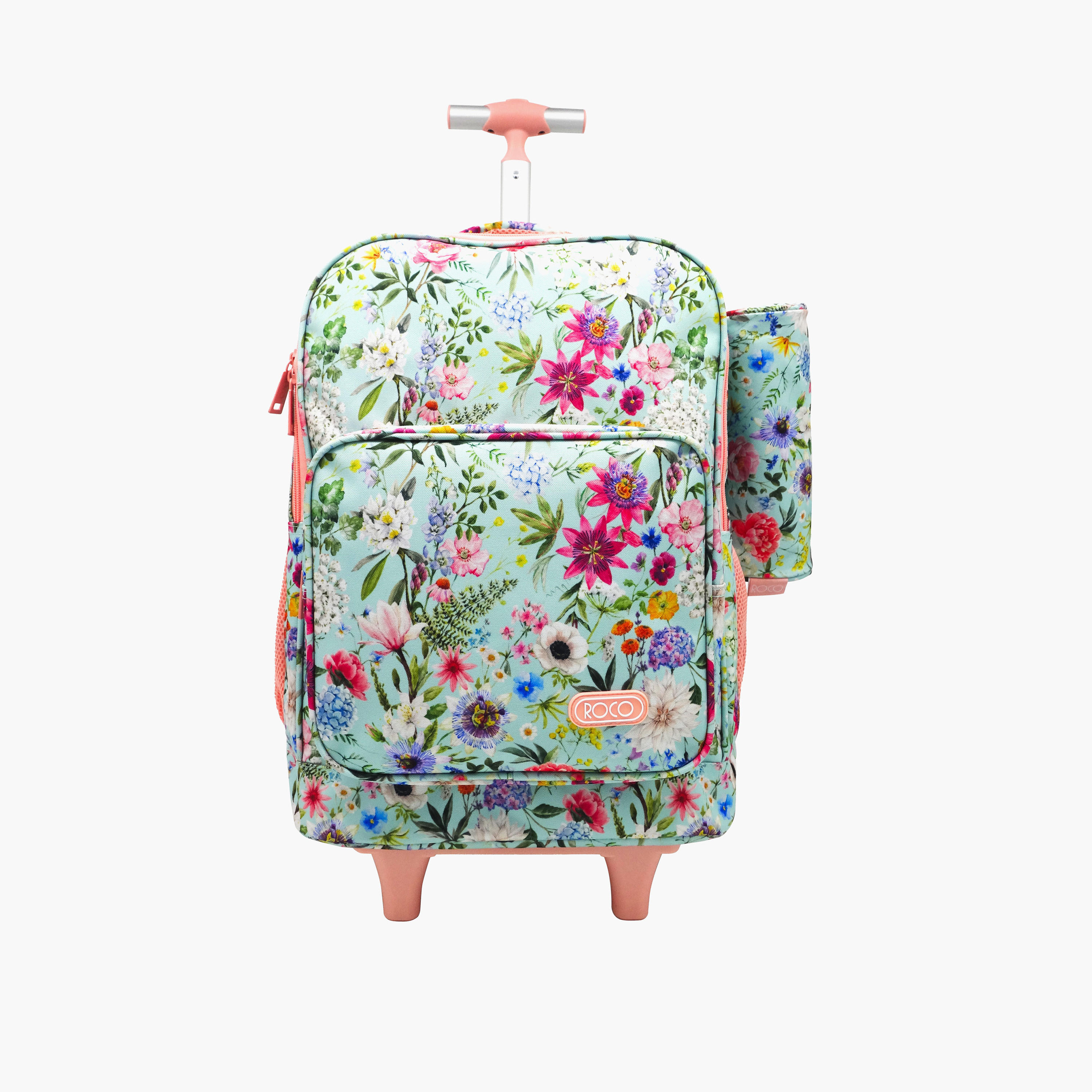 شنطة ظهر ترولي 15.6 بوصة بمقبض قابل للسحب ومقلمة وطبعات من روكو - 46x33x20 سم-school-bagsandbackpacks-trolleybags-image-1