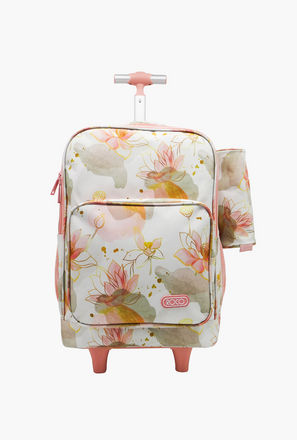 شنطة ظهر ترولي 15.6 بوصة بمقبض قابل للسحب ومقلمة وطبعات من روكو - 46x33x20 سم-school-bagsandbackpacks-trolleybags-image-1