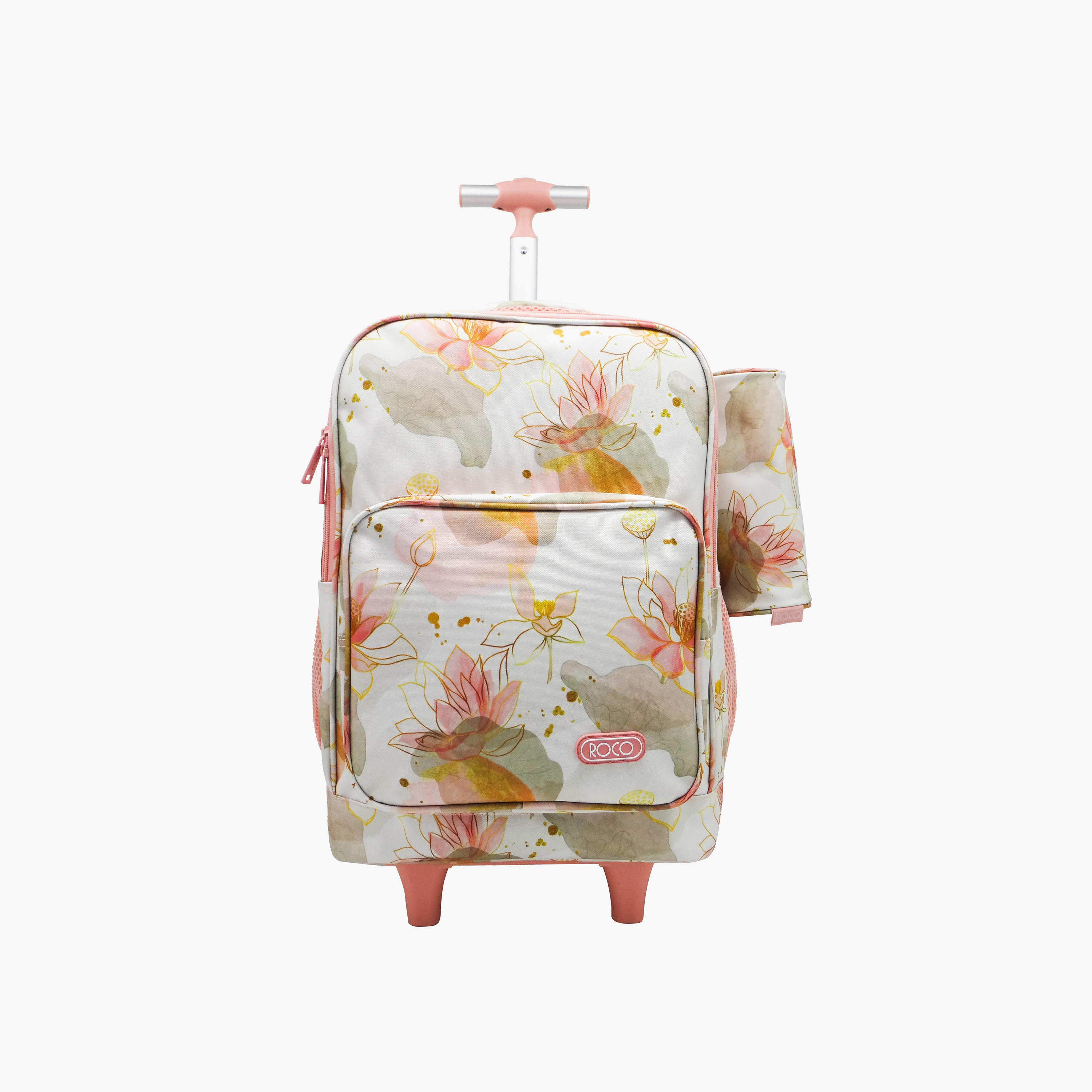 شنطة ظهر ترولي 15.6 بوصة بمقبض قابل للسحب ومقلمة وطبعات من روكو - 46x33x20 سم-school-bagsandbackpacks-trolleybags-image-1