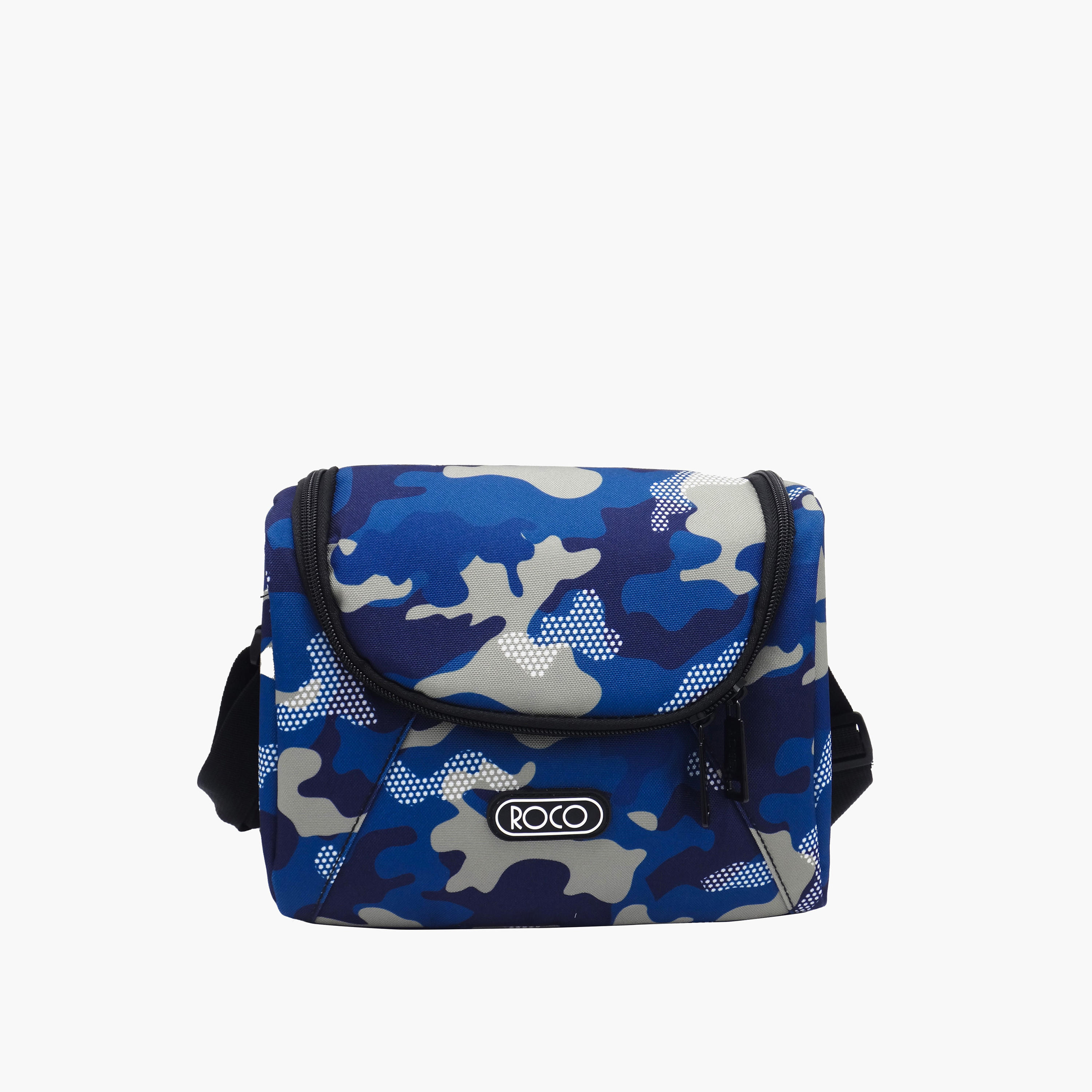 شنطة غداء بحزام قابل للتعديل وسحاب إغلاق وطبعات مموهة من روكو-school-lunchessentials-lunchbags-image-1
