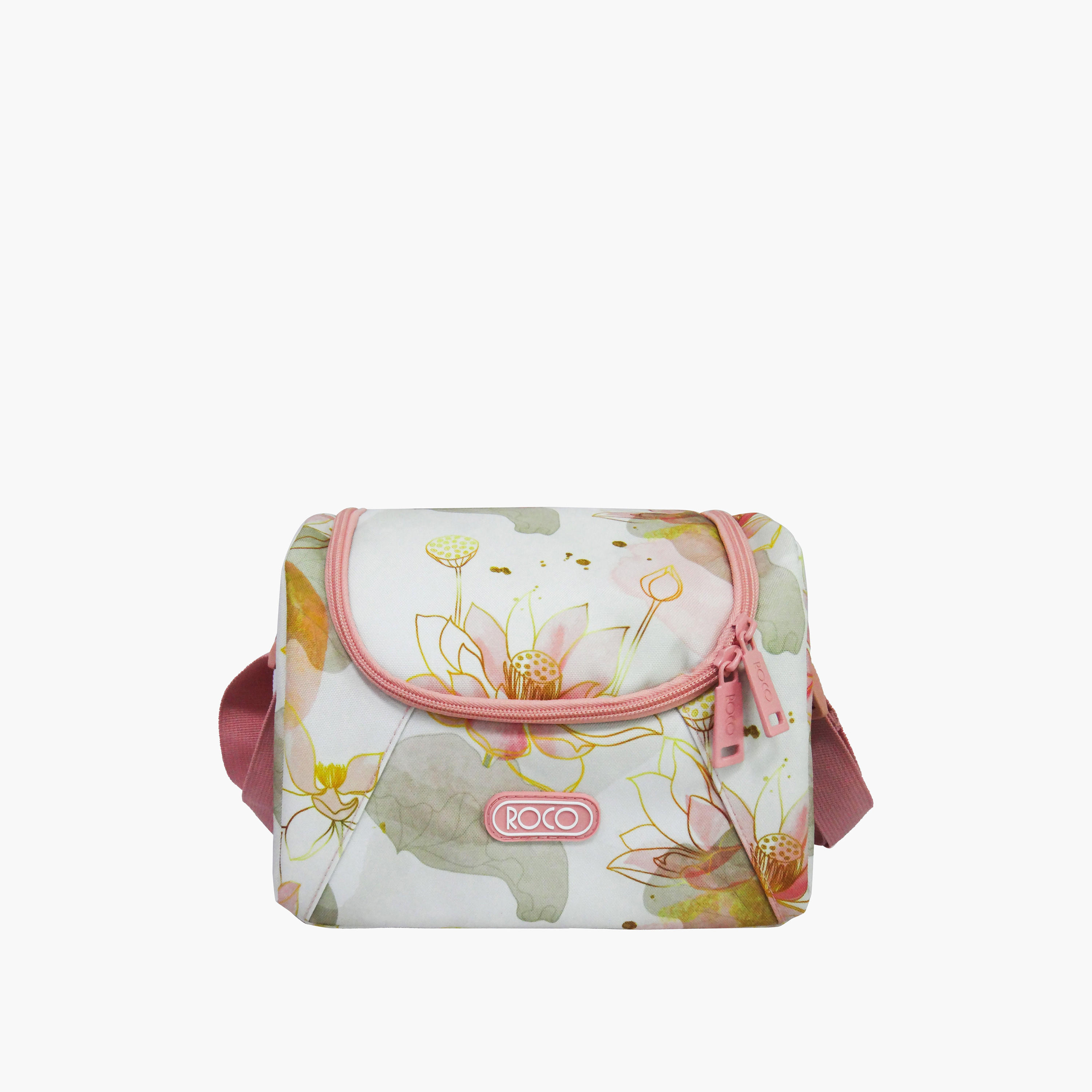 Roco Floral Print Lunch Bag with Adjustable Strap and Zip Closure-school-lunchessentials-lunchbags-image-1