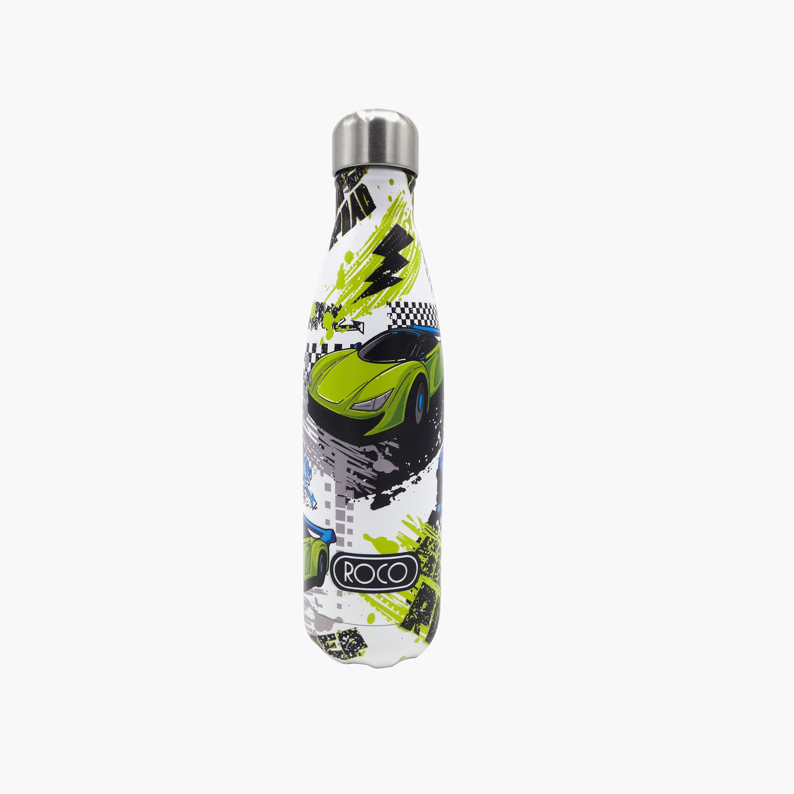 Roco Car Print Stainless Steel Water Bottle-school-waterbottles-image-1