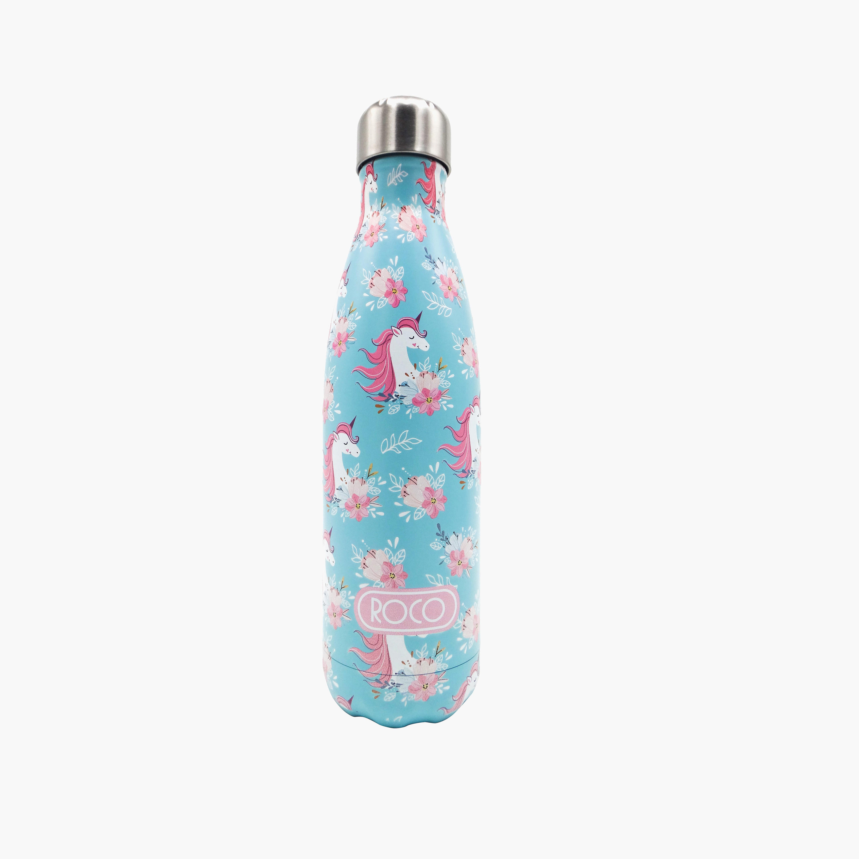 Roco Unicorn Print Stainless Steel Water Bottle-school-waterbottles-image-1
