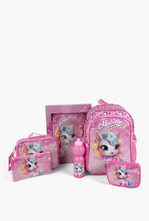 Royal Falcon 5-Piece Unicorn Print 16-inch Backpack Set - 41x30x17 cms-school-image-1