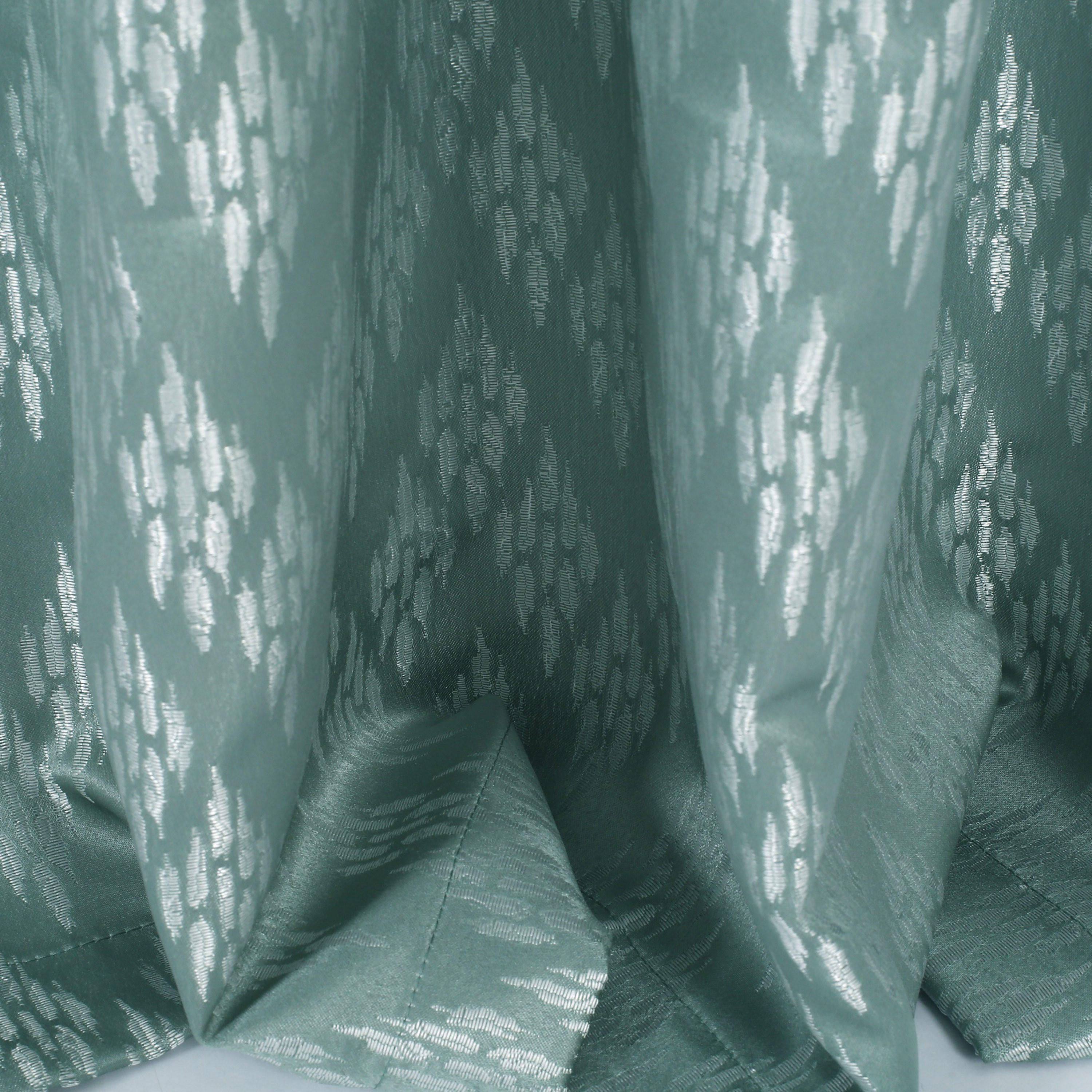Jacquard Patterned Eyelet Curtain Set-household-windows-curtains-image-2
