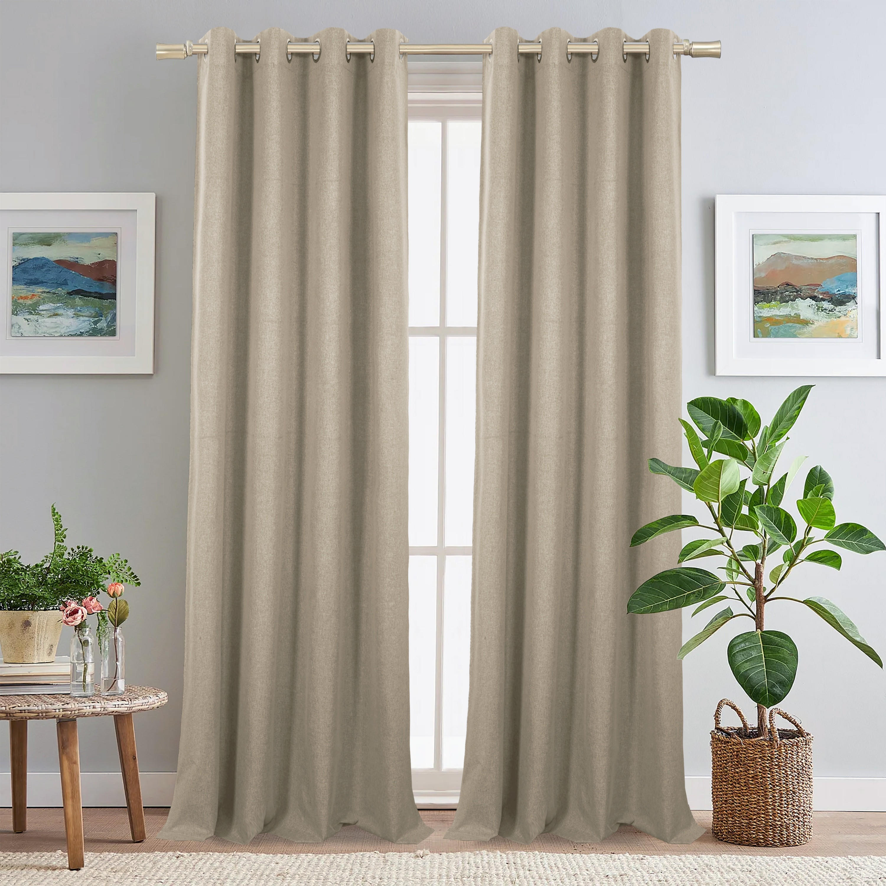 Single Panel Linen Blend Eyelet Curtains-household-windows-curtains-image-9
