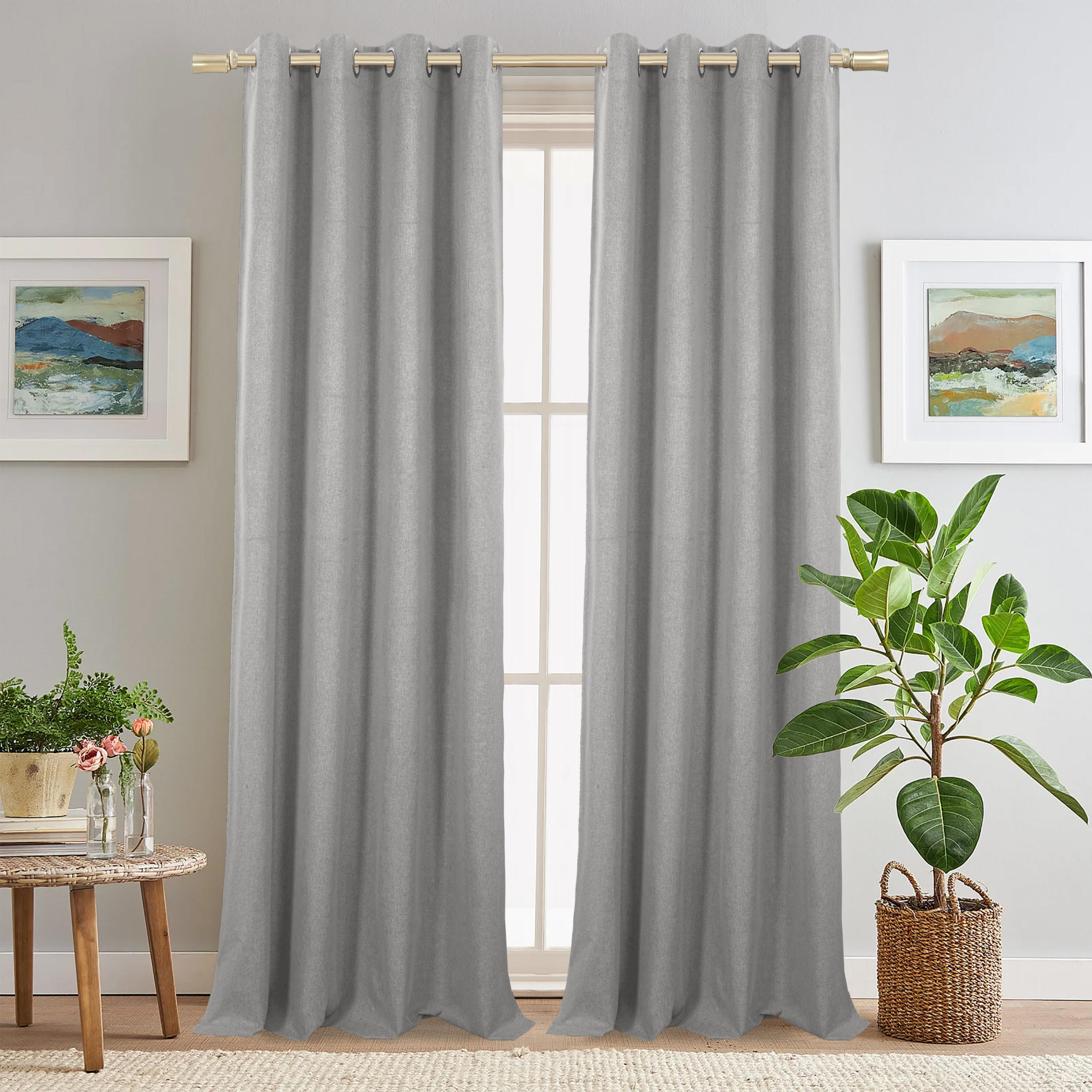 Single Panel Linen Blend Eyelet Curtains-household-windows-curtains-image-5