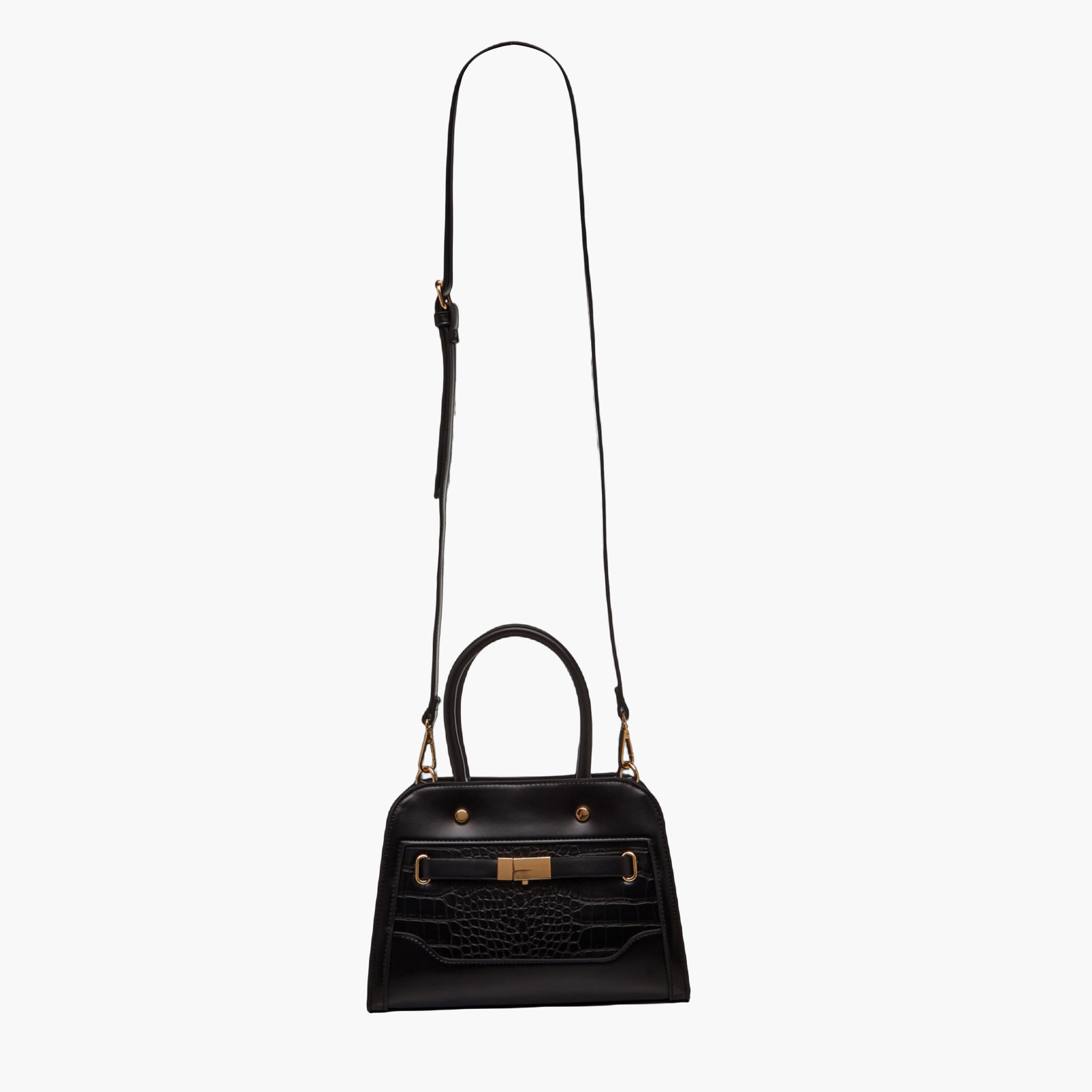 Sasha Textured Satchel Bag with Double Handle-women-bagsandwallets-handbags-image-3