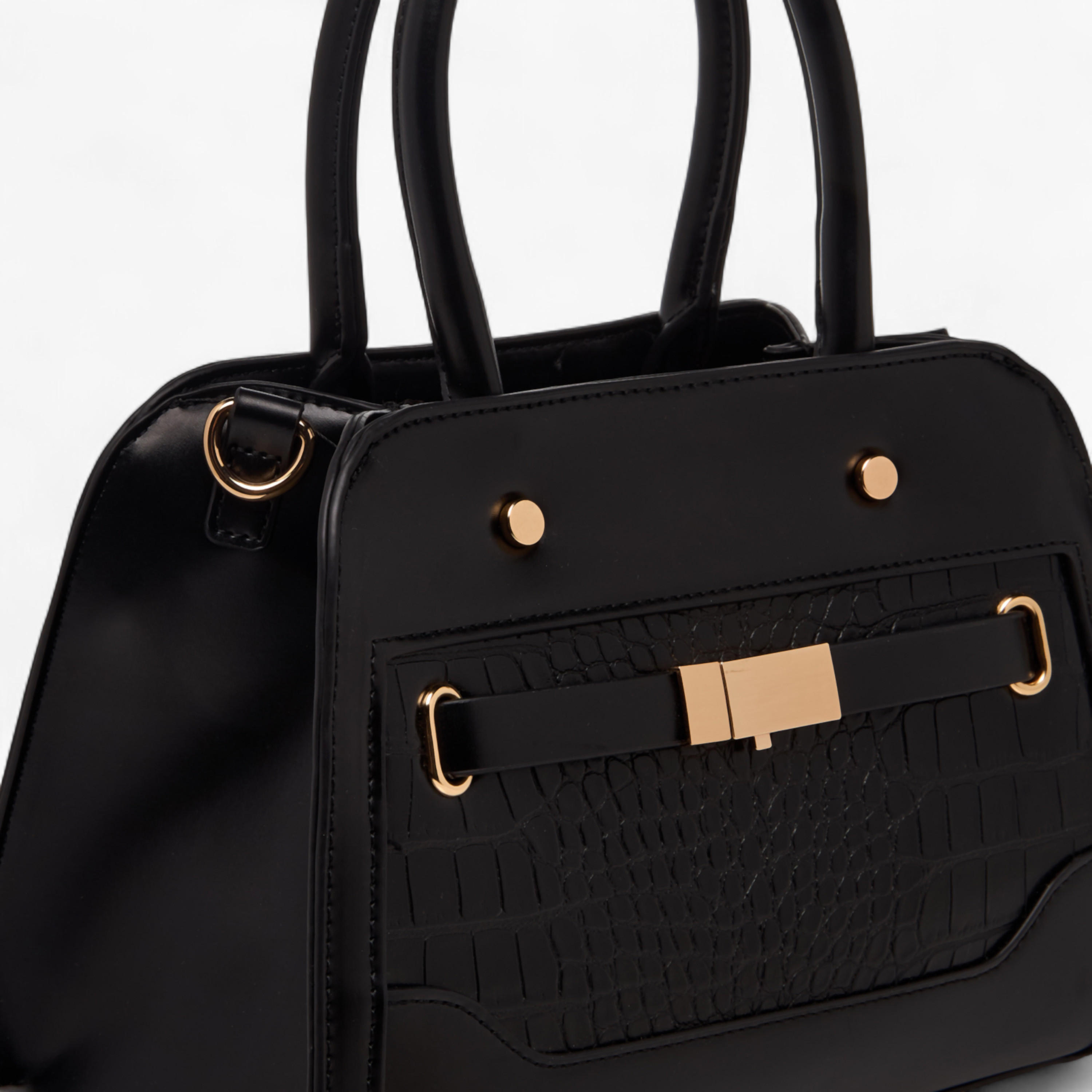 Sasha Textured Satchel Bag with Double Handle-women-bagsandwallets-handbags-image-5
