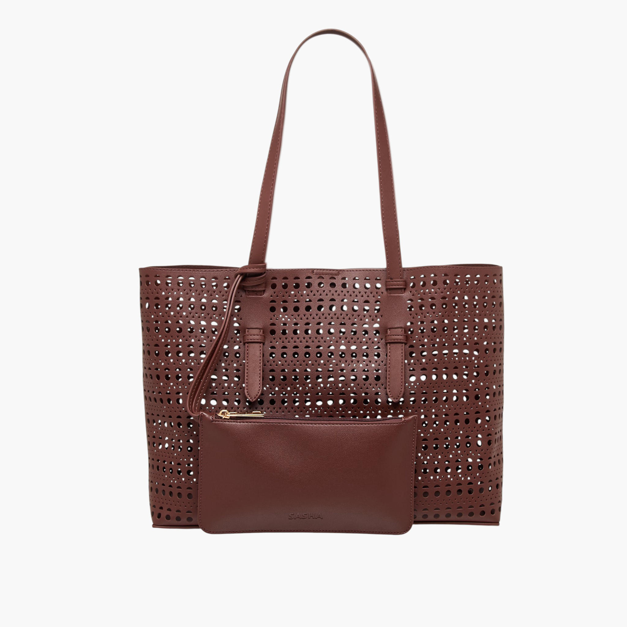 Sasha Tia Cutout Detail Shopper Bag with Pouch-women-bagsandwallets-handbags-image-1