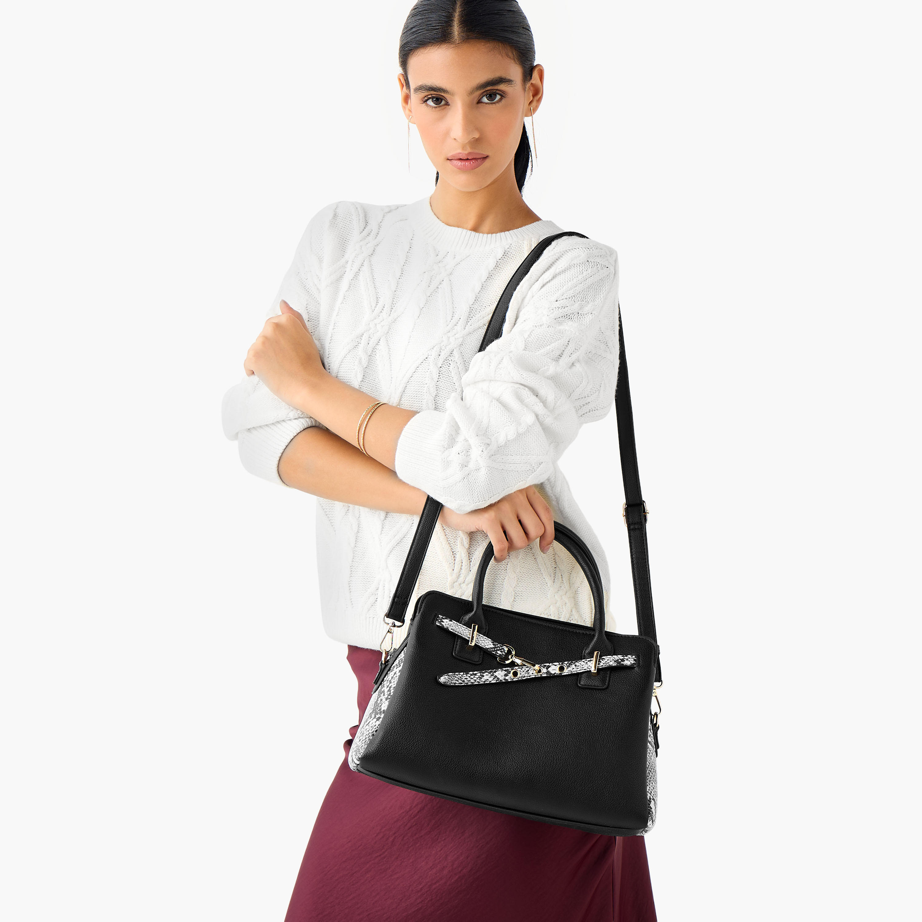 Sasha Animal Textured Panel Detail Tote Bag with Handles-women-bagsandwallets-handbags-image-9
