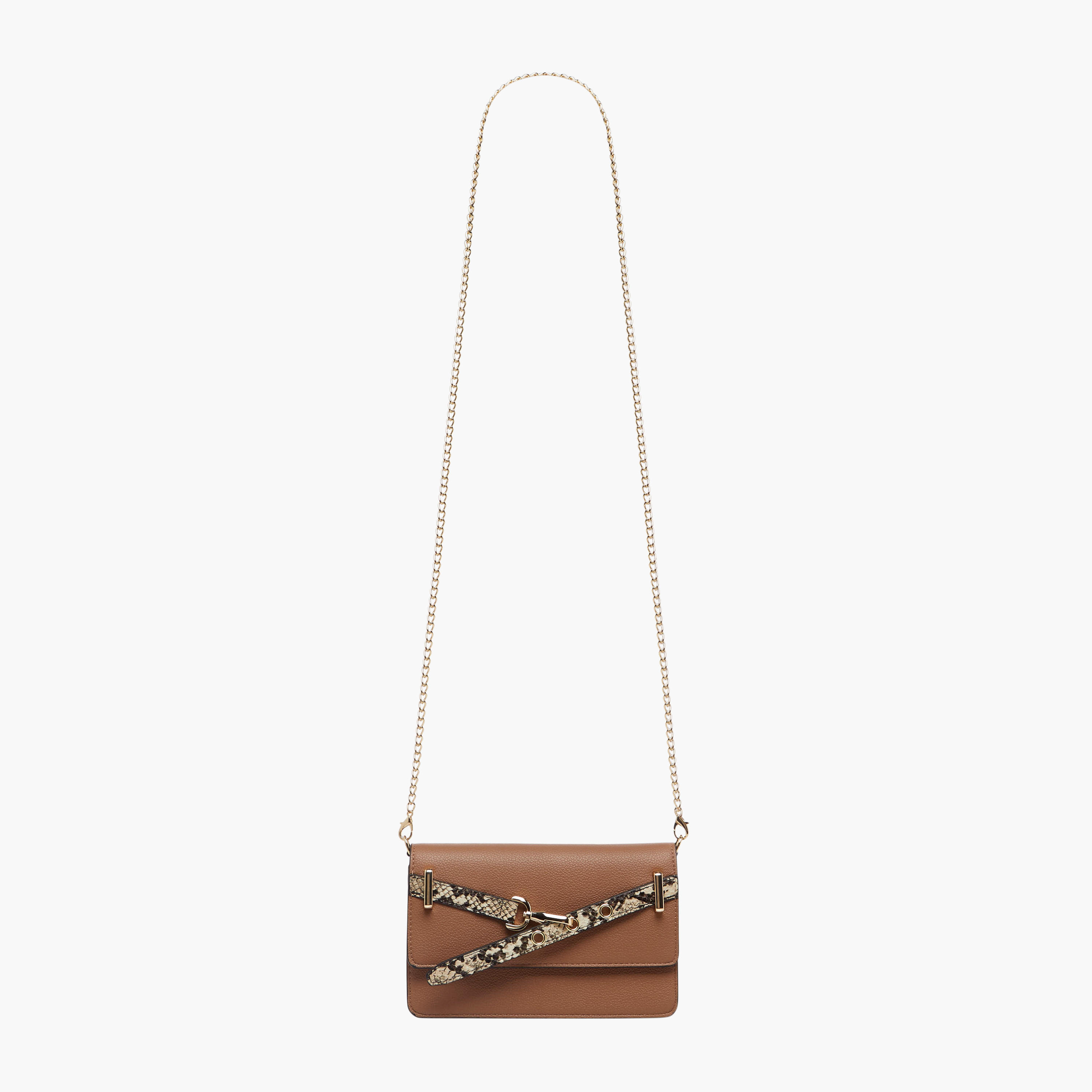 Sasha Animal Textured Belt Detail Crossbody Bag with Chain Strap-women-bagsandwallets-handbags-image-3