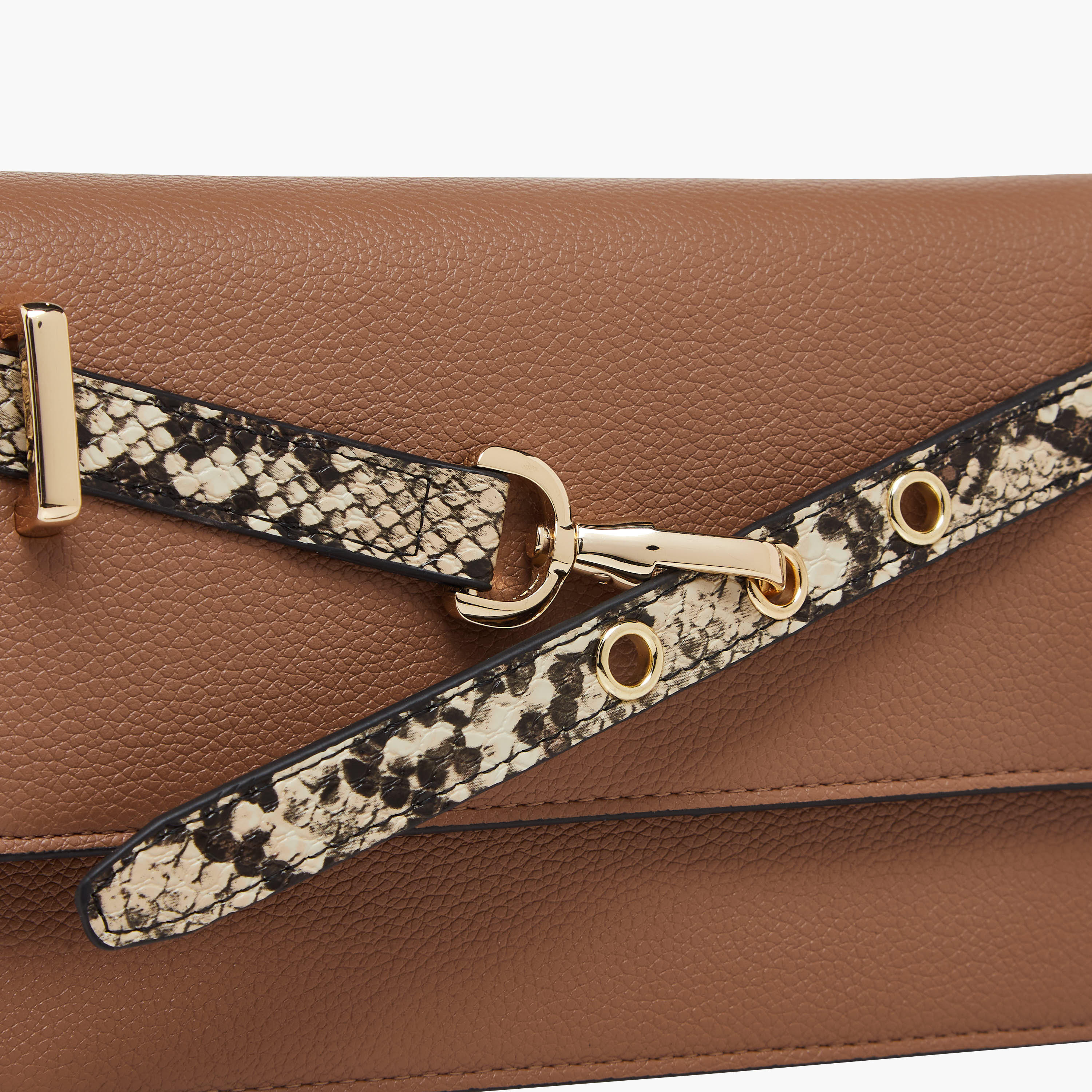 Sasha Animal Textured Belt Detail Crossbody Bag with Chain Strap-women-bagsandwallets-handbags-image-5