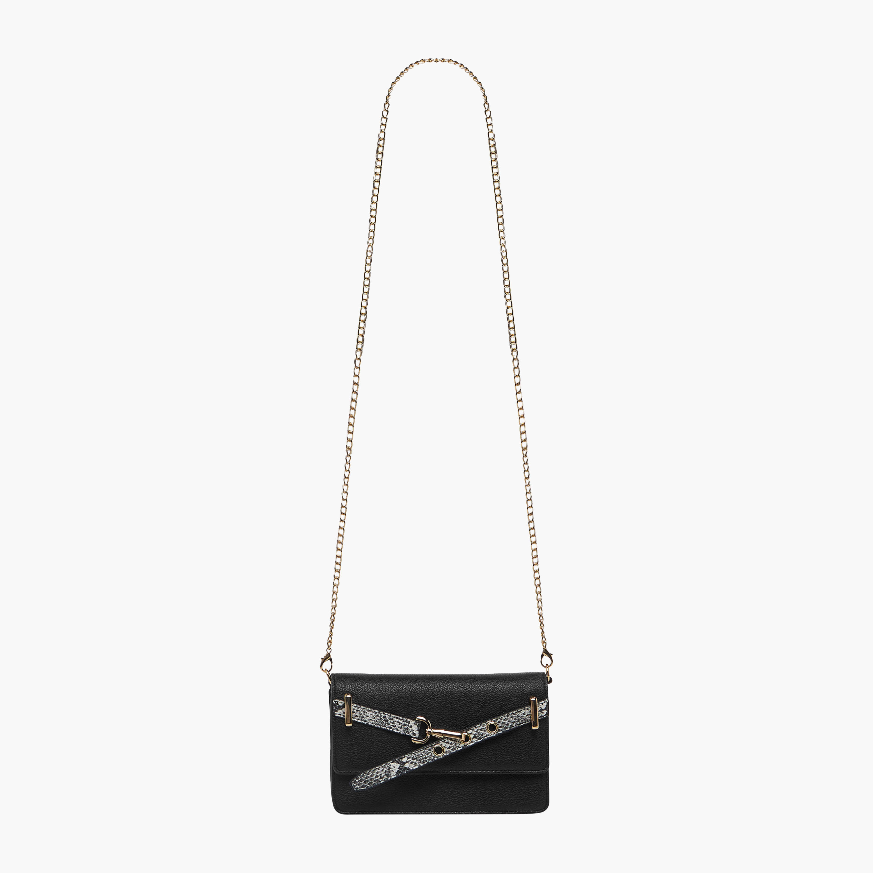 Sasha Animal Textured Belt Detail Crossbody Bag with Chain Strap-women-bagsandwallets-handbags-image-3