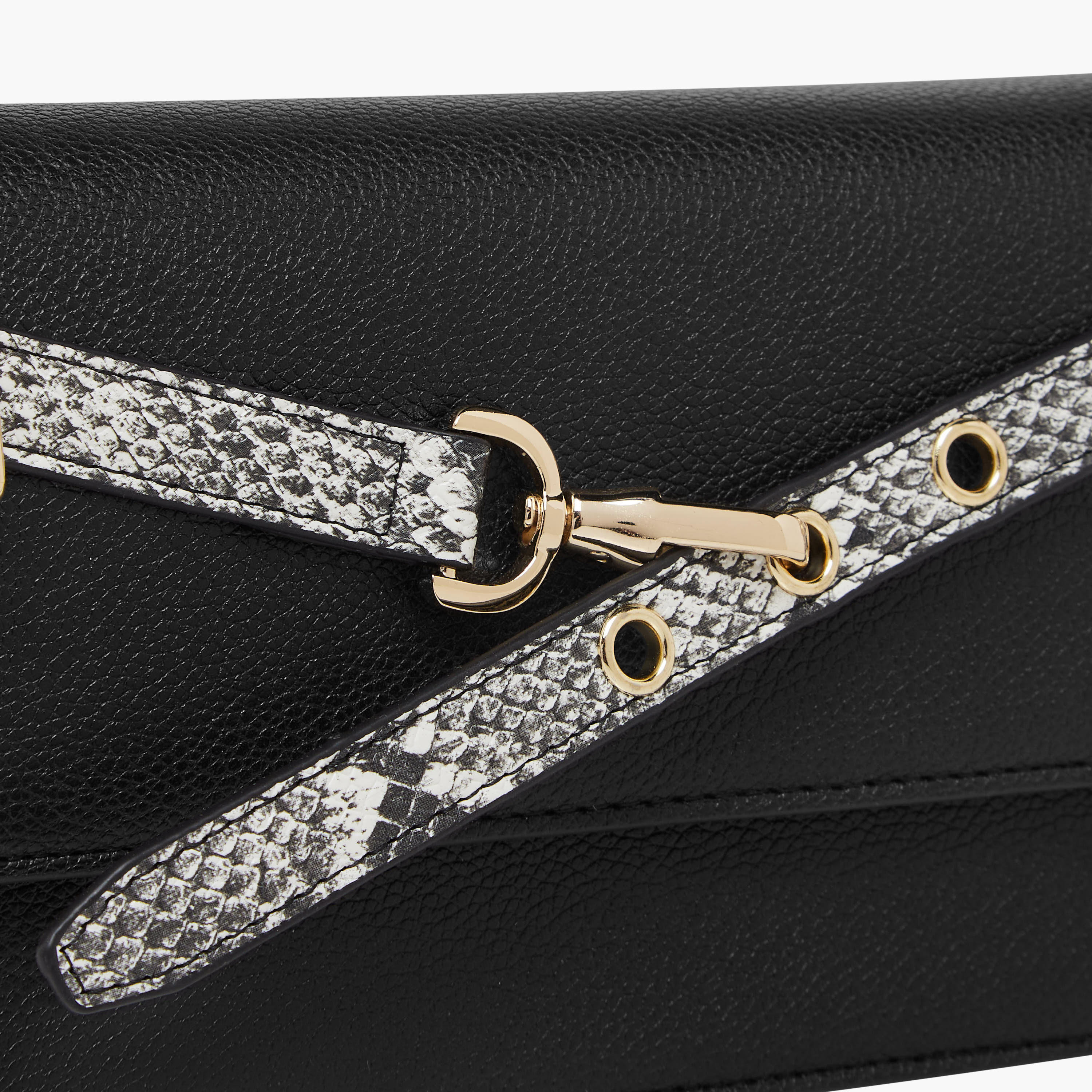 Sasha Animal Textured Belt Detail Crossbody Bag with Chain Strap-women-bagsandwallets-handbags-image-5