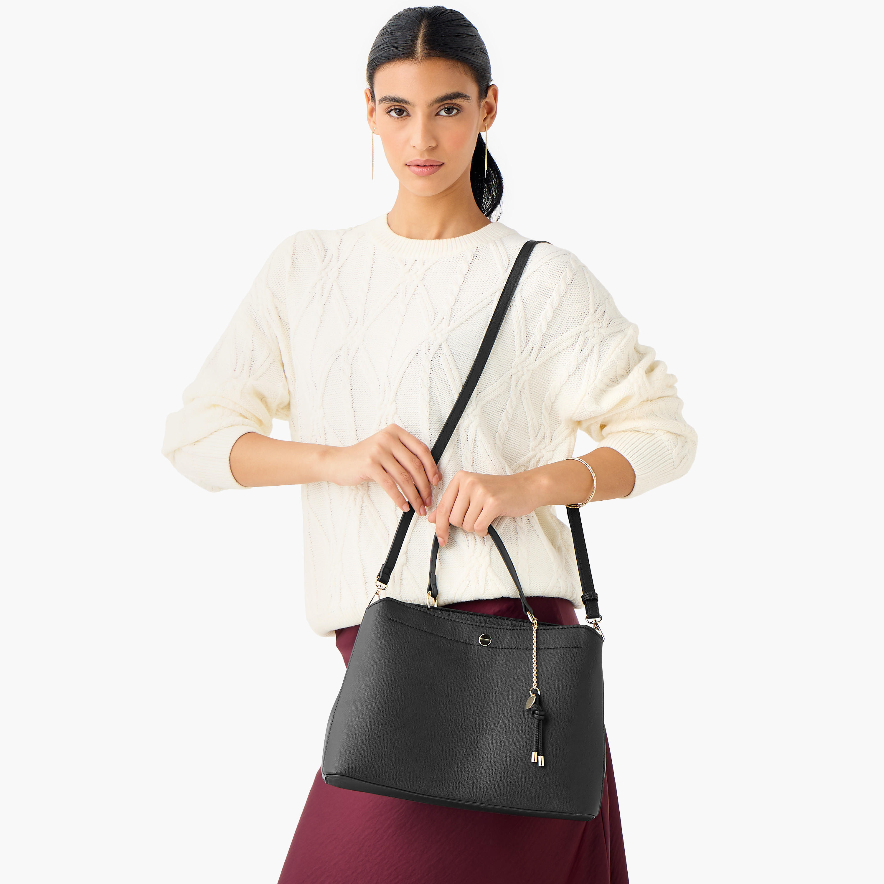 شنطة توتي بارزة الملمس بحزام قابل للفصل من ساشا-women-bagsandwallets-handbags-image-8