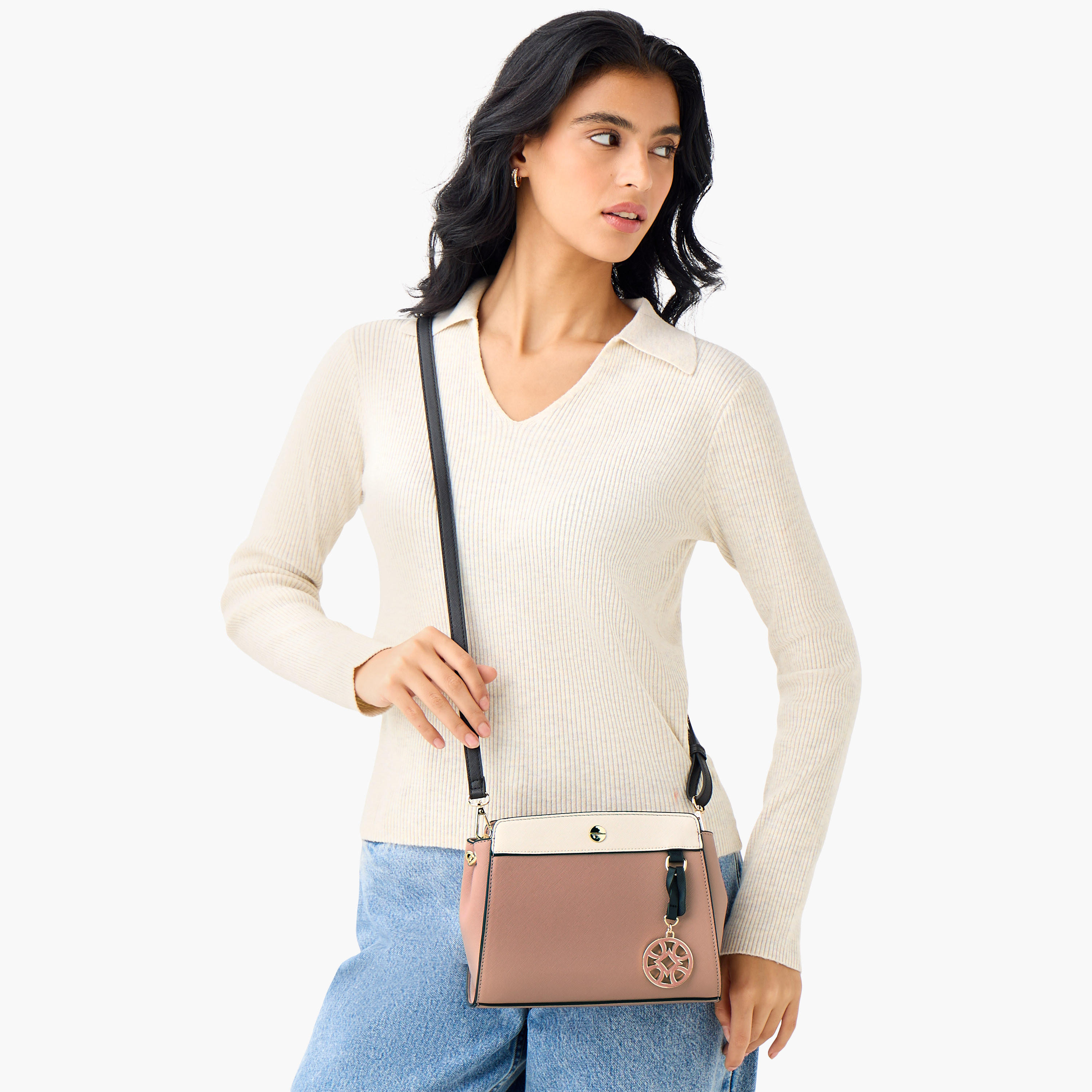 شنطة كروس بودي بارزة الملمس بحزام قابل للفصل كودس من ساشا-women-bagsandwallets-handbags-image-8