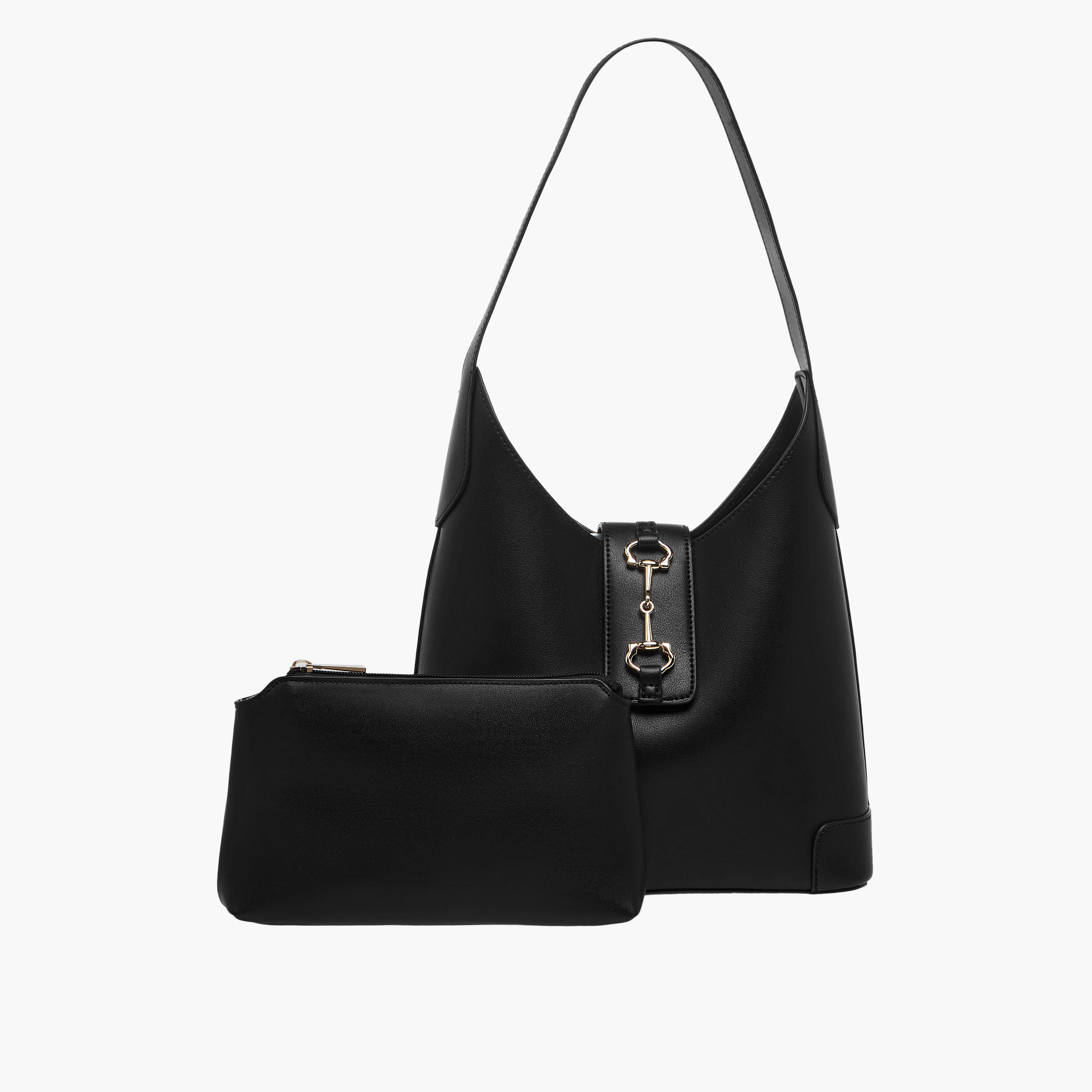 Sasha Kodes Solid Hobo Bag with Pouch-women-bagsandwallets-handbags-image-1