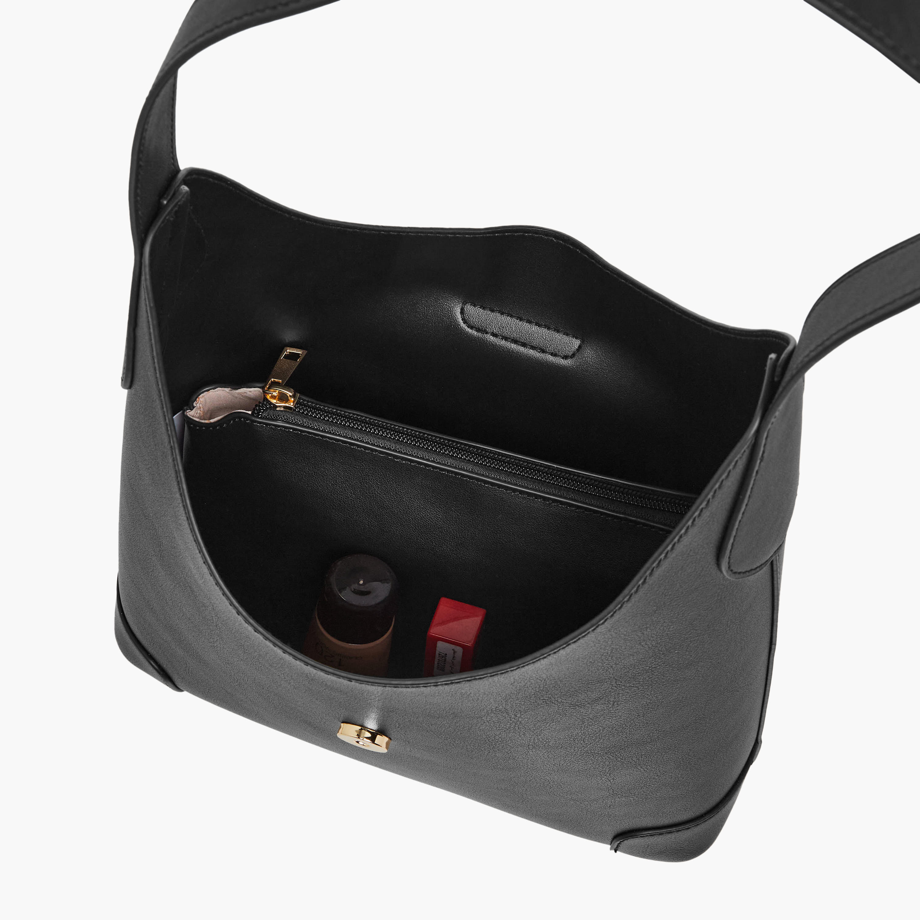 Sasha Kodes Solid Hobo Bag with Pouch-women-bagsandwallets-handbags-image-9