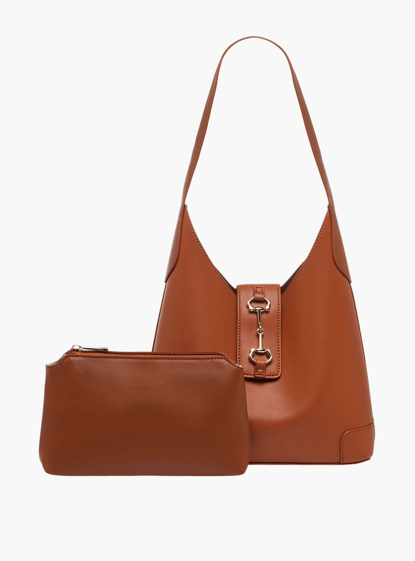Sasha Monotone Hobo Bag with Handle and Pouch-women-bagsandwallets-handbags-image-1