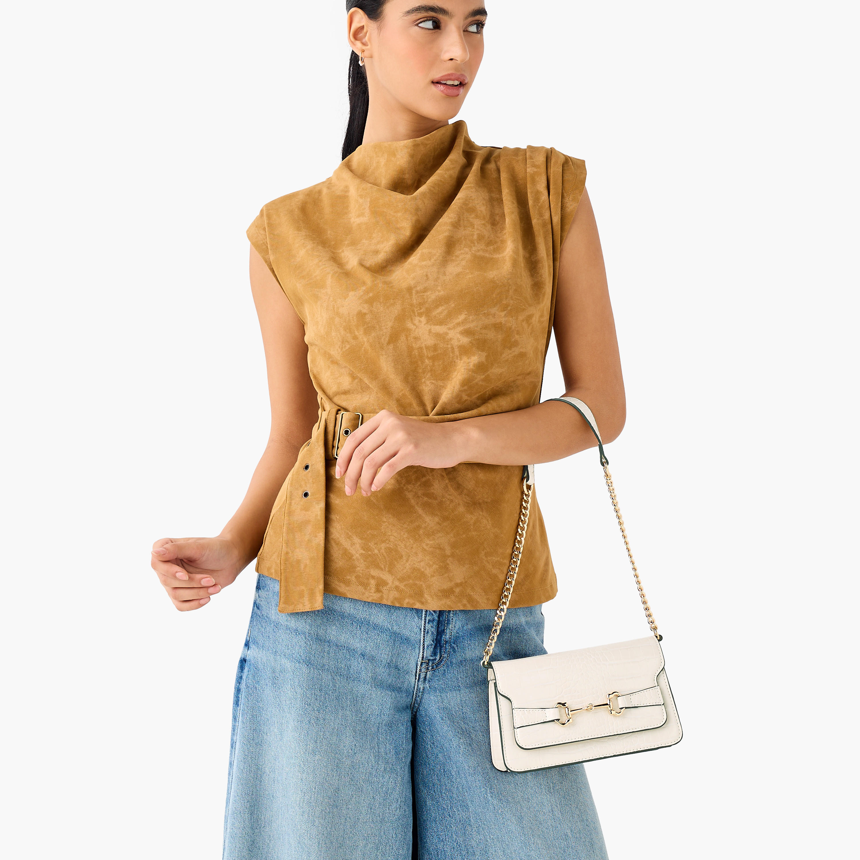 شنطة كروس بودي بملمس جلد حيوانات وحزام سلسلة من ساشا-women-bagsandwallets-handbags-image-2