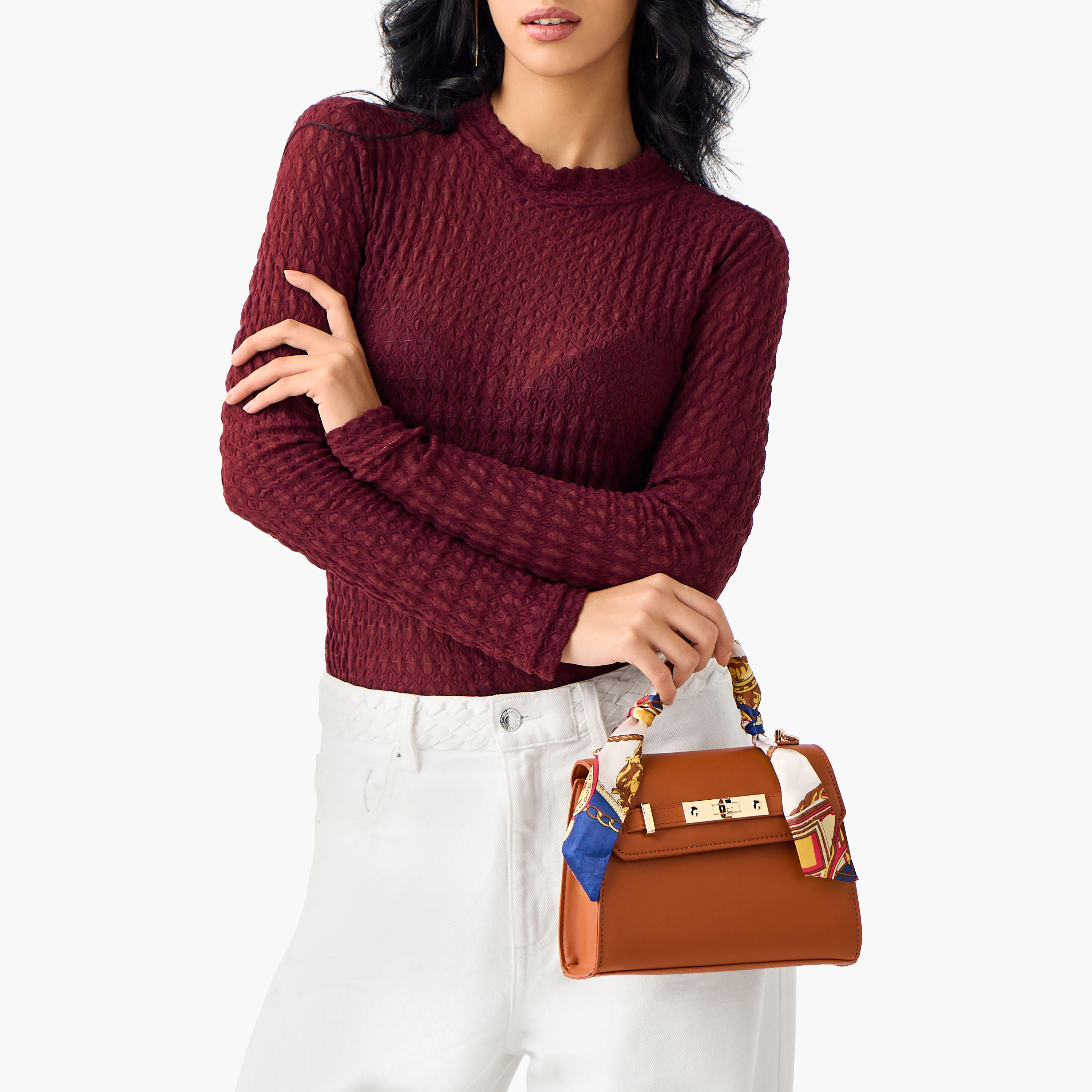 Sasha Scarf Detail Crossbody Bag with Handle-women-bagsandwallets-handbags-image-2