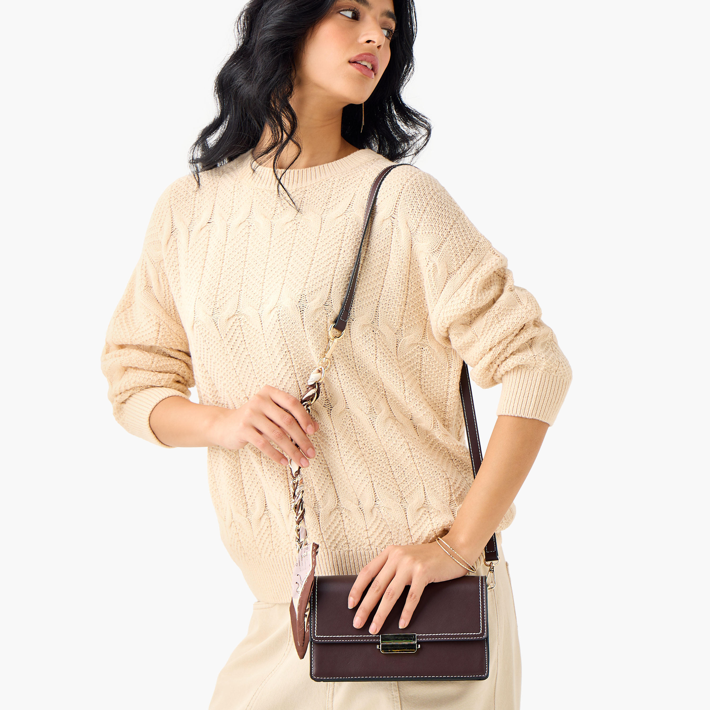 شنطة كروس بودي سادة بحزام قابل للفصل كودس من ساشا-women-bagsandwallets-handbags-image-2