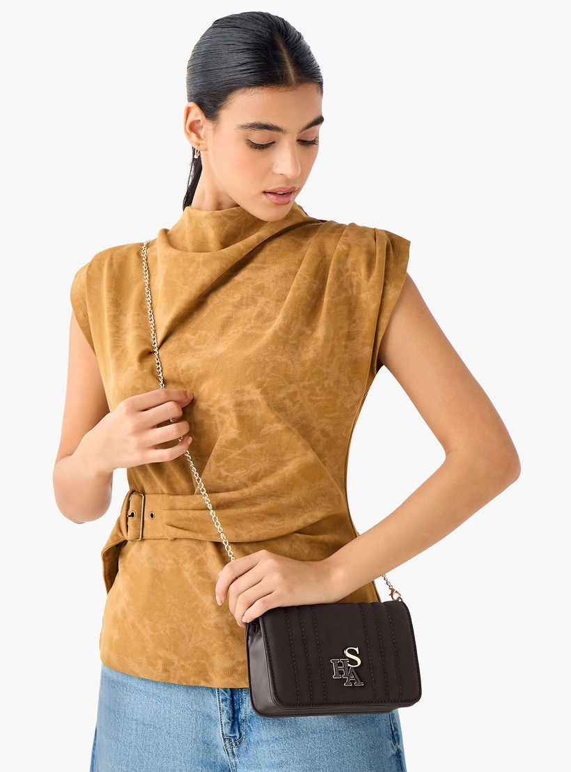 Sasha Textured Crossbody Bag with Detachable Chain Strap-women-bagsandwallets-handbags-image-2