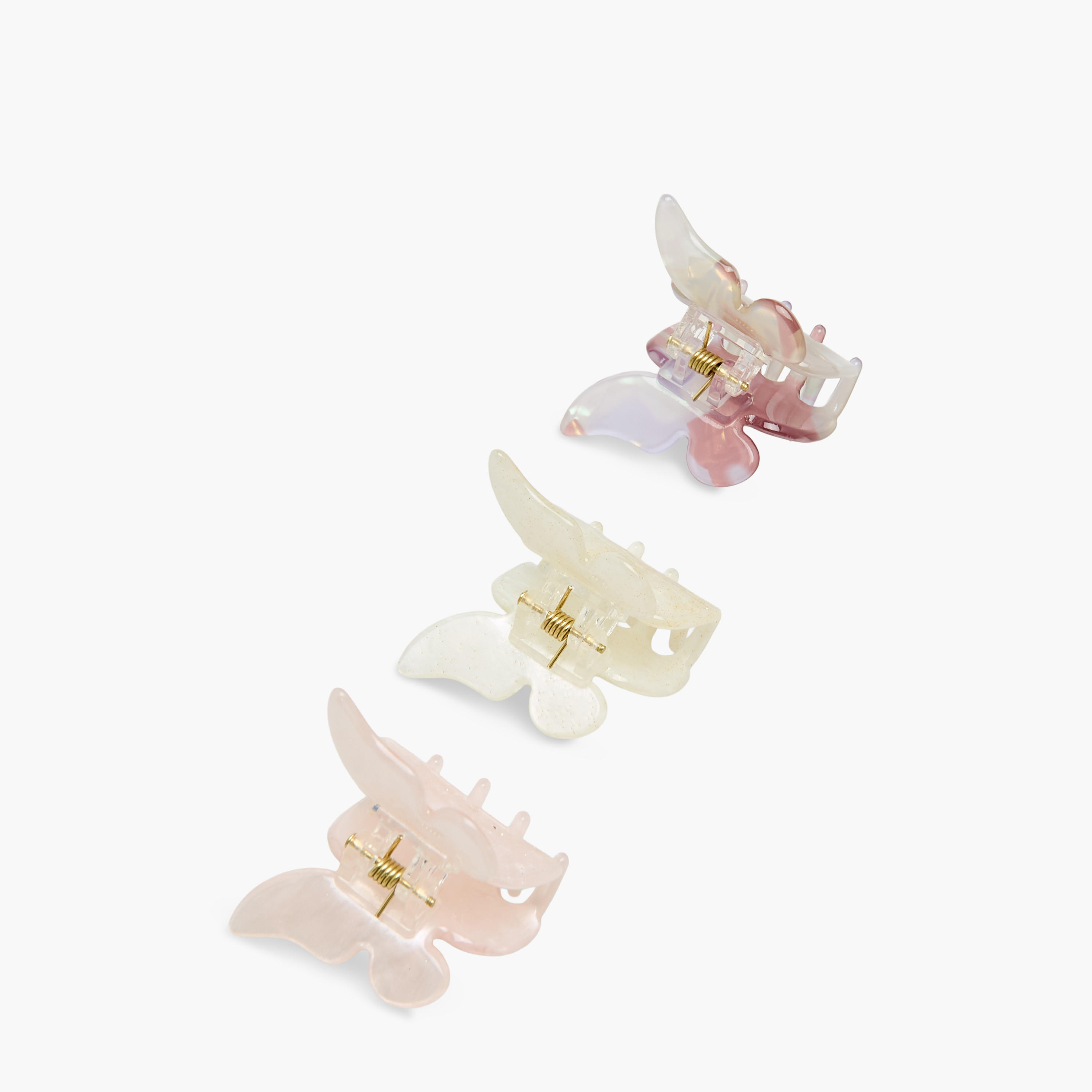 مشابك شعر فراشة بتصميم رخام - عبوة 3 قطع-women-hairaccessories-clamps-image-5