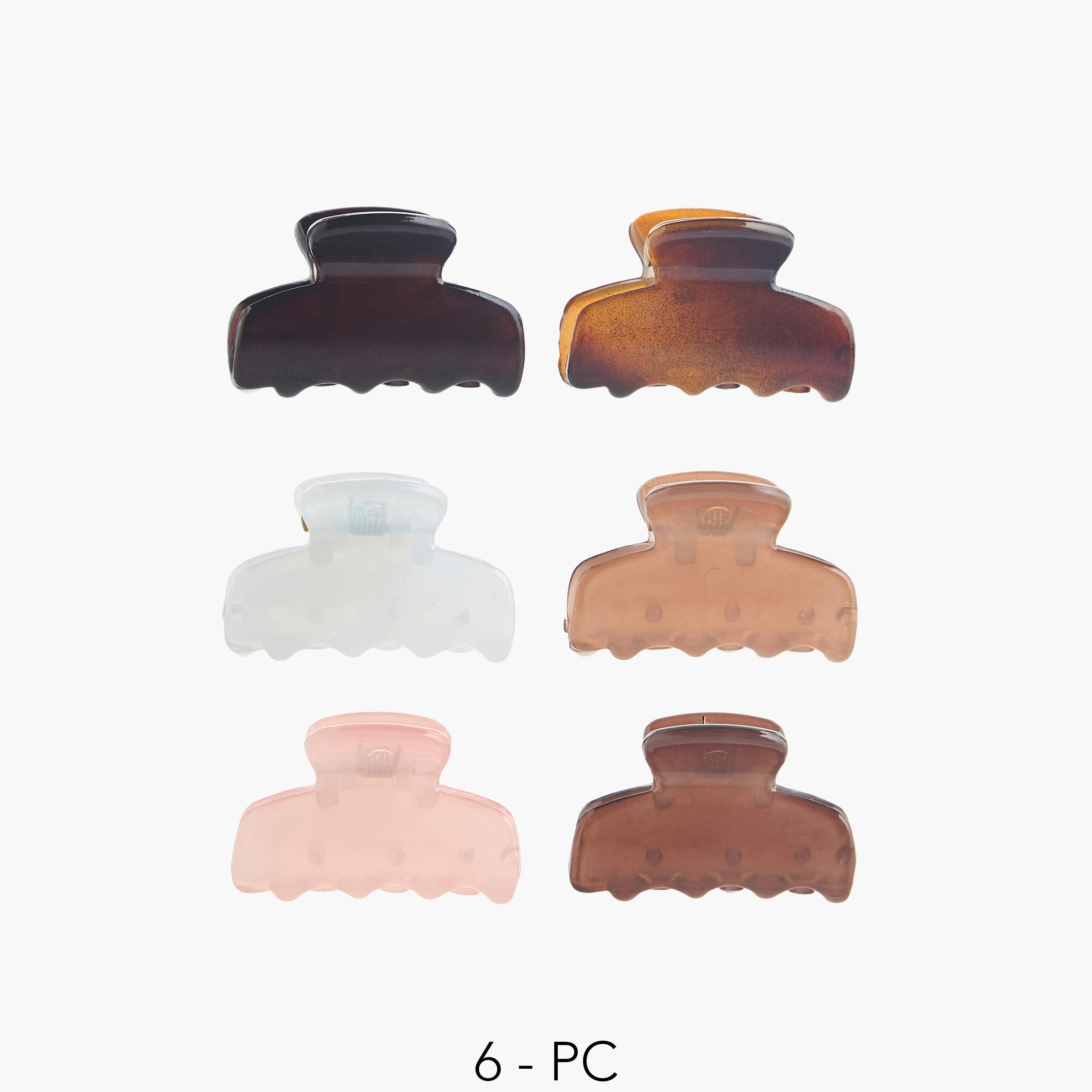 Pack of 6 Hair Clamps with Marble Print-women-hairaccessories-clamps-image-1