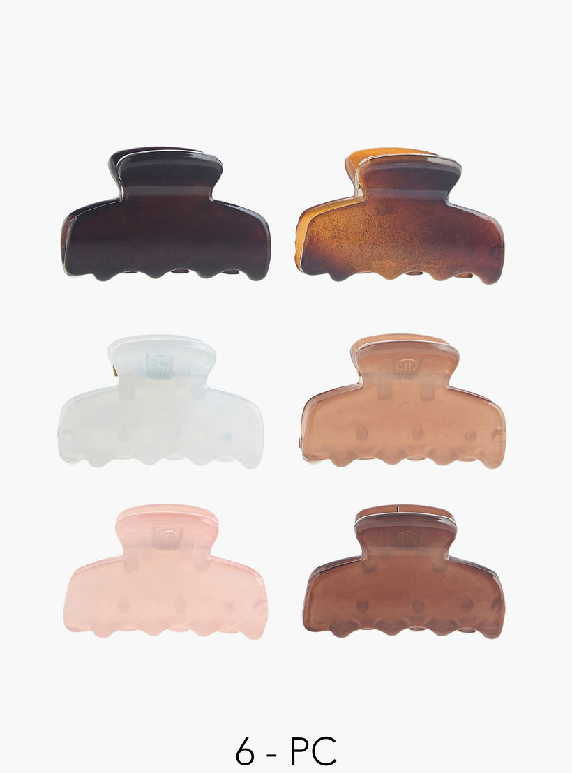 مشابك شعر بطبعات رخام - عبوة 6 قطع-women-hairaccessories-clamps-image-1