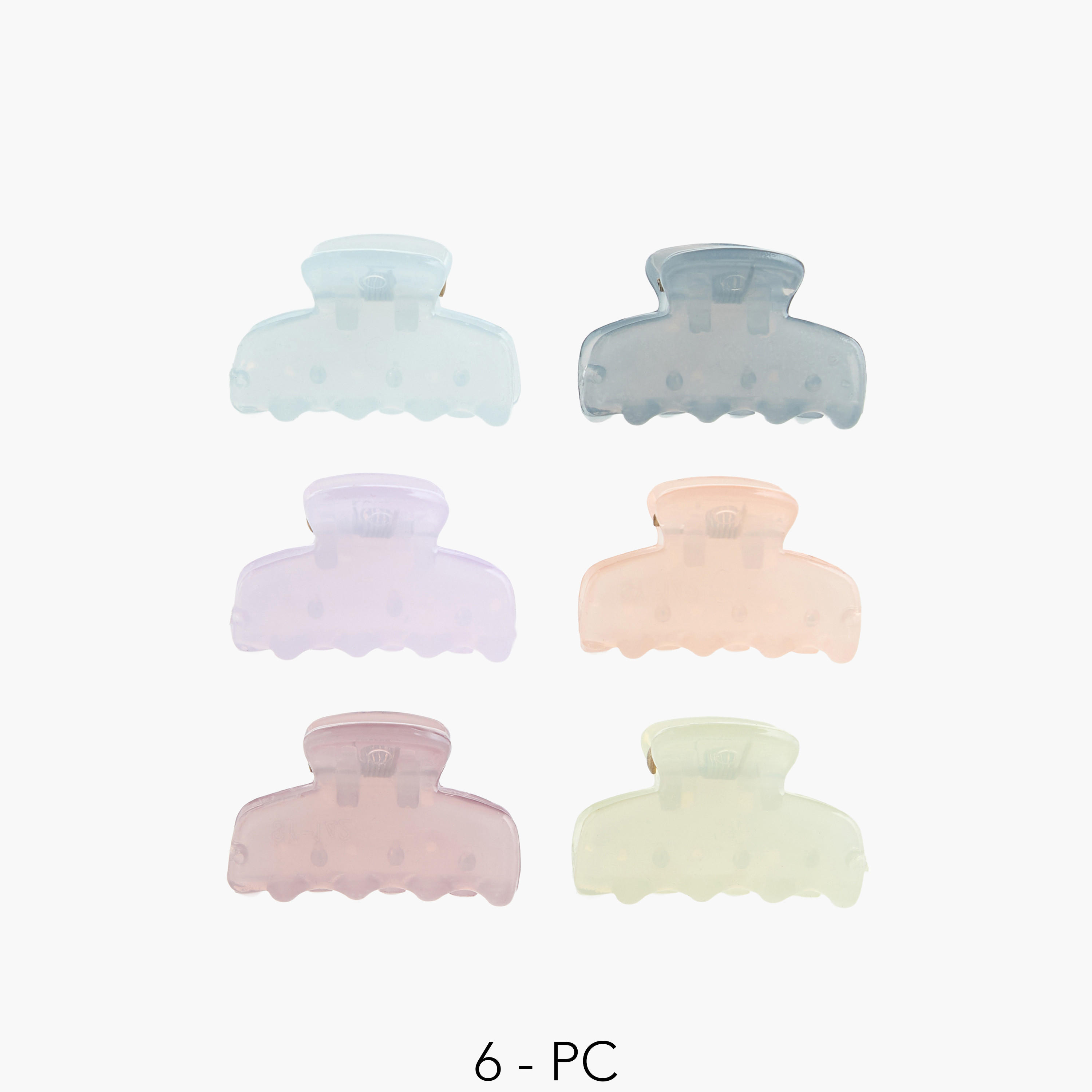 Pack of 6 Hair Clamps with Marble Print-women-hairaccessories-clamps-image-1