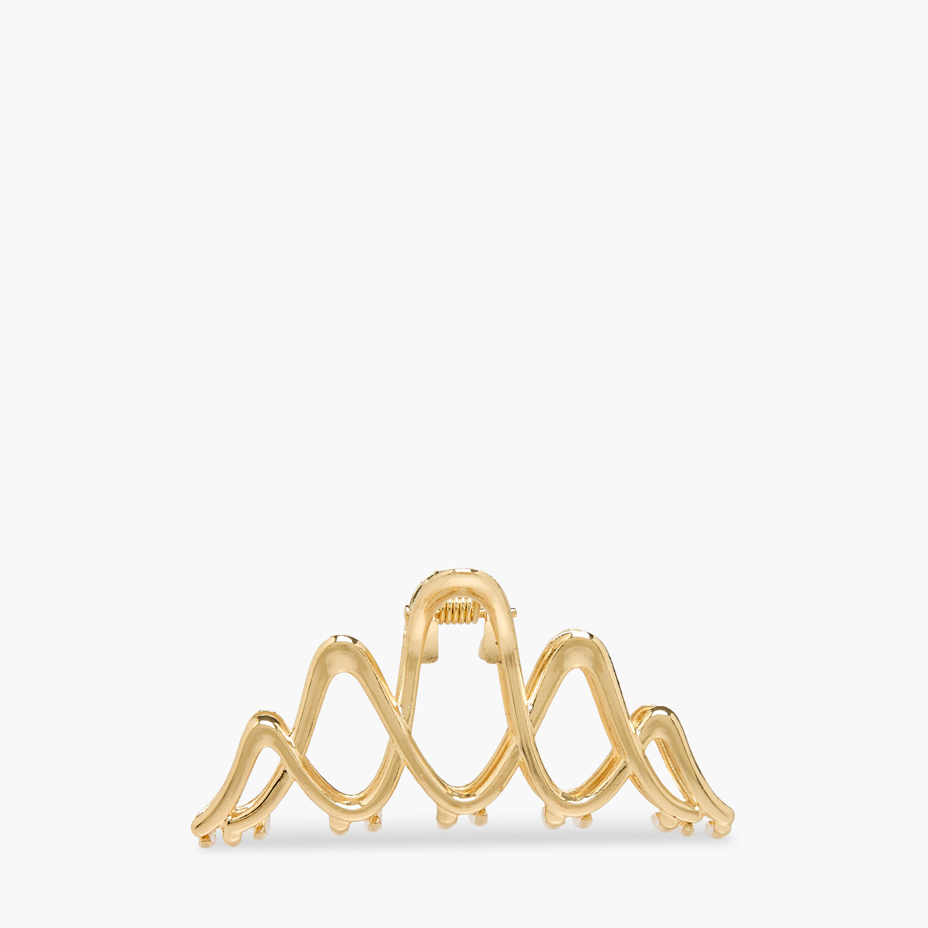 Pack of 2 Wavy Hair Clamp with Metallic Finish-women-hairaccessories-clamps-image-2
