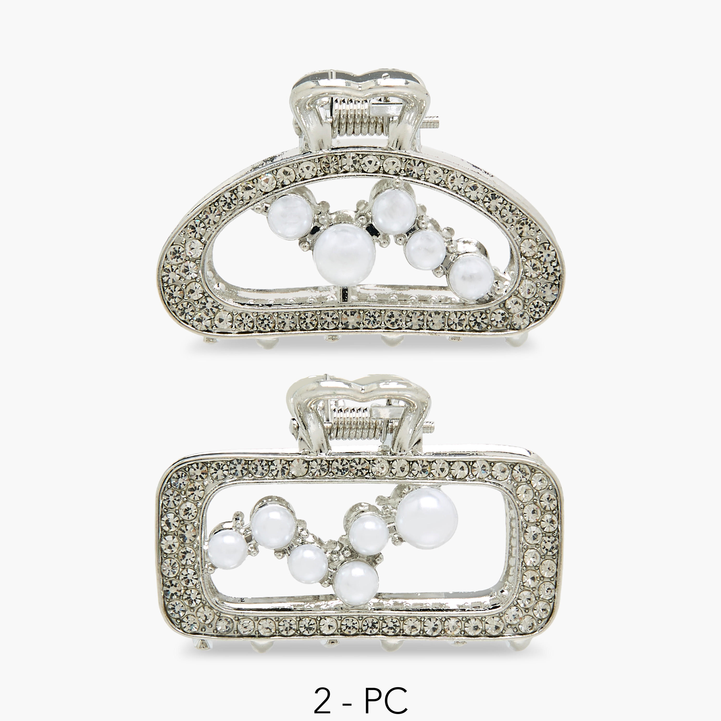 Pack of 2 Assorted Hair Clamp with Pearl Embellishment-women-hairaccessories-clamps-image-1