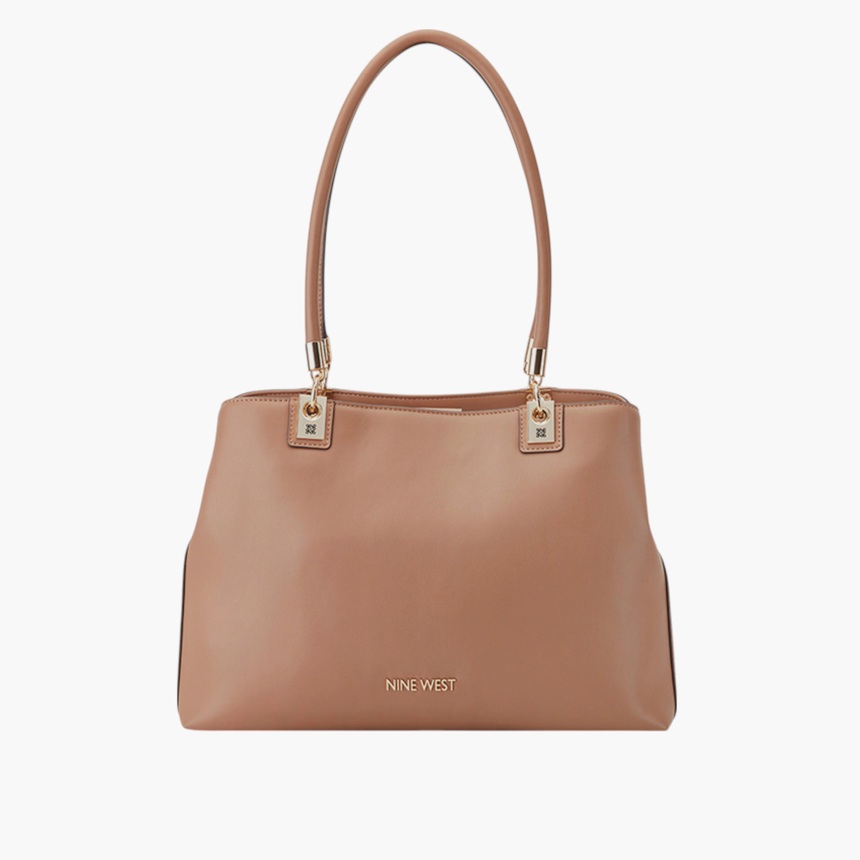 Nine West Solid Tote Bag with Zip Closure-women-bagsandwallets-handbags-image-1