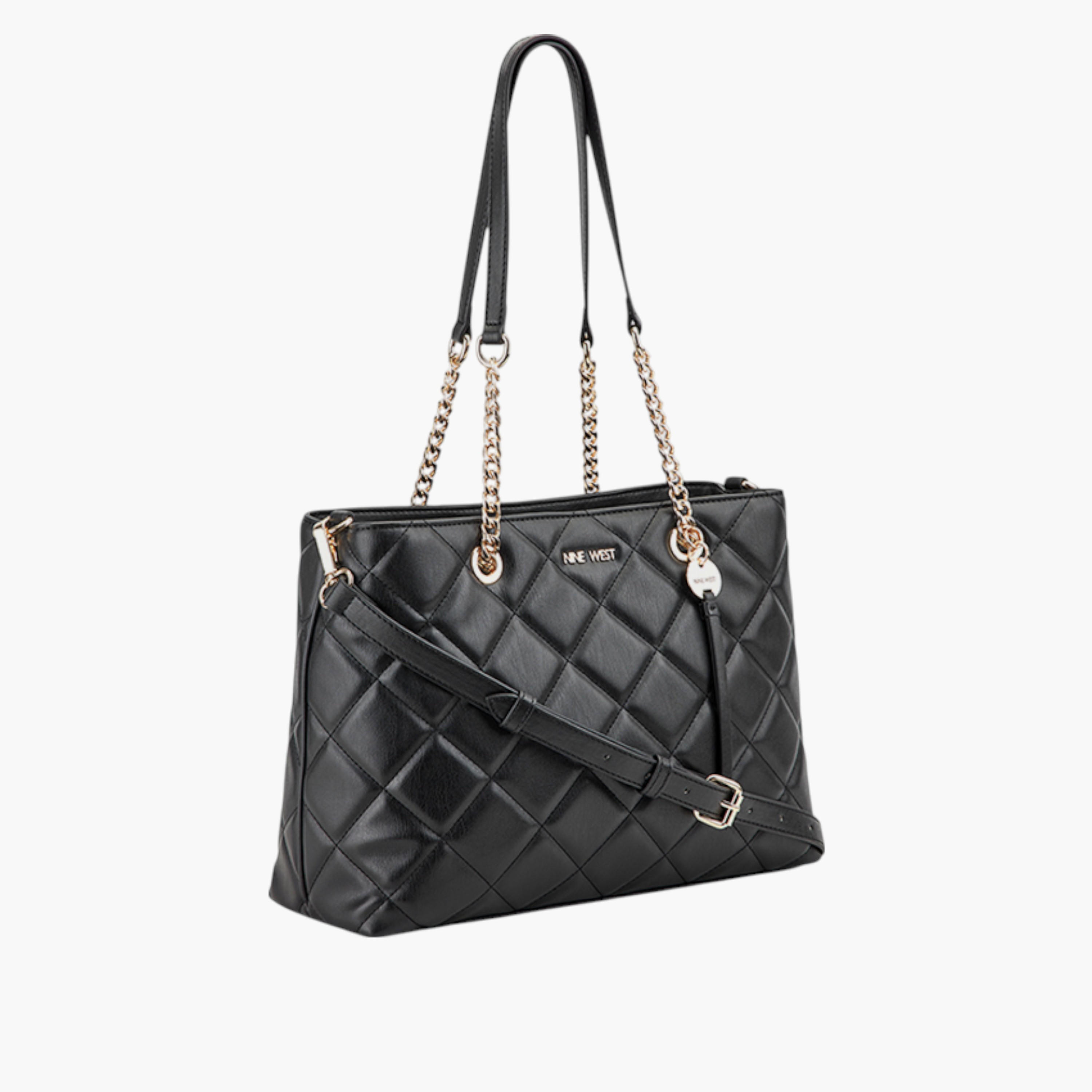 Nine West Quilted Tote Bag with Double Handle and Button Closure-women-bagsandwallets-handbags-image-2
