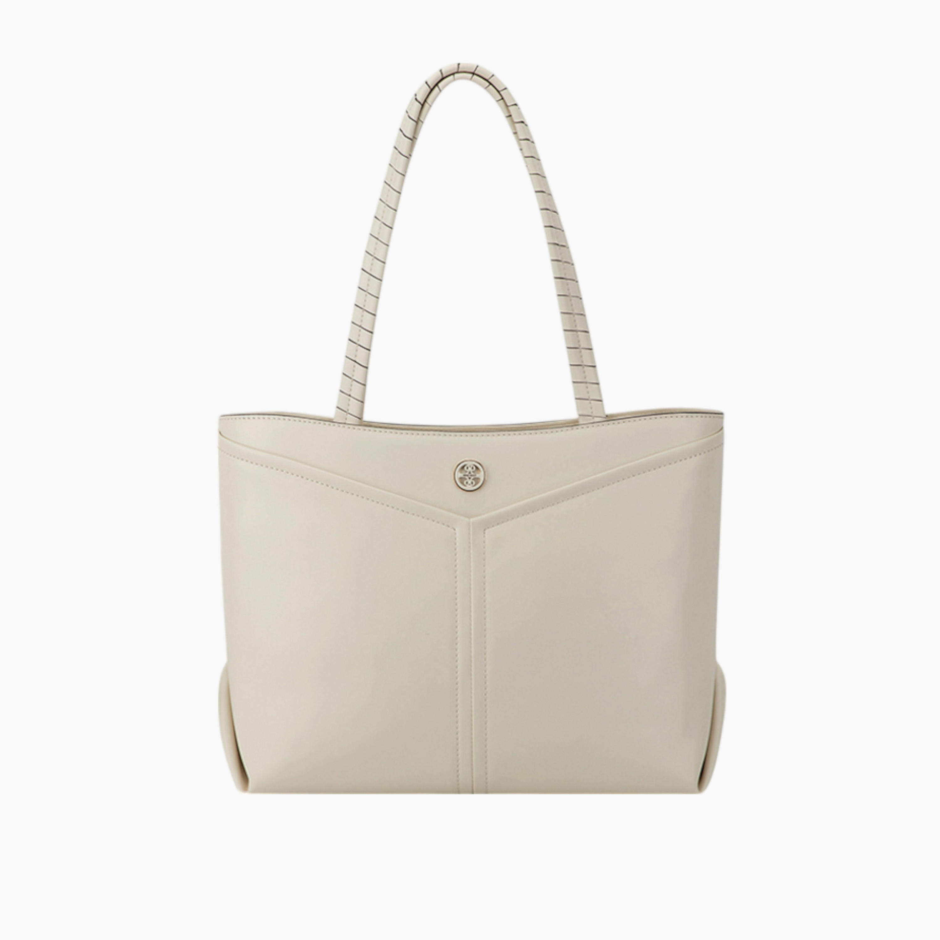 Nine West Solid Tote Bag with Double Braided Handle and Zip Closure-women-bagsandwallets-handbags-image-1