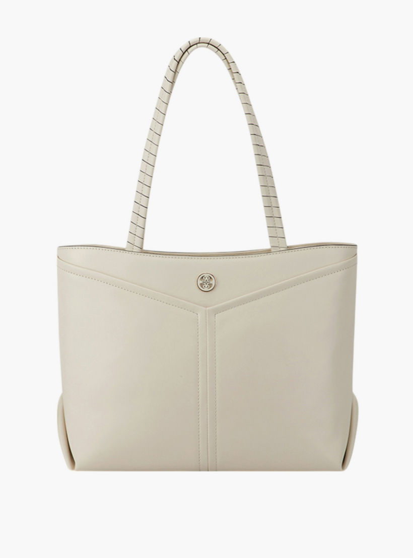Nine West Solid Tote Bag with Double Braided Handle and Zip Closure-women-bagsandwallets-handbags-image-1