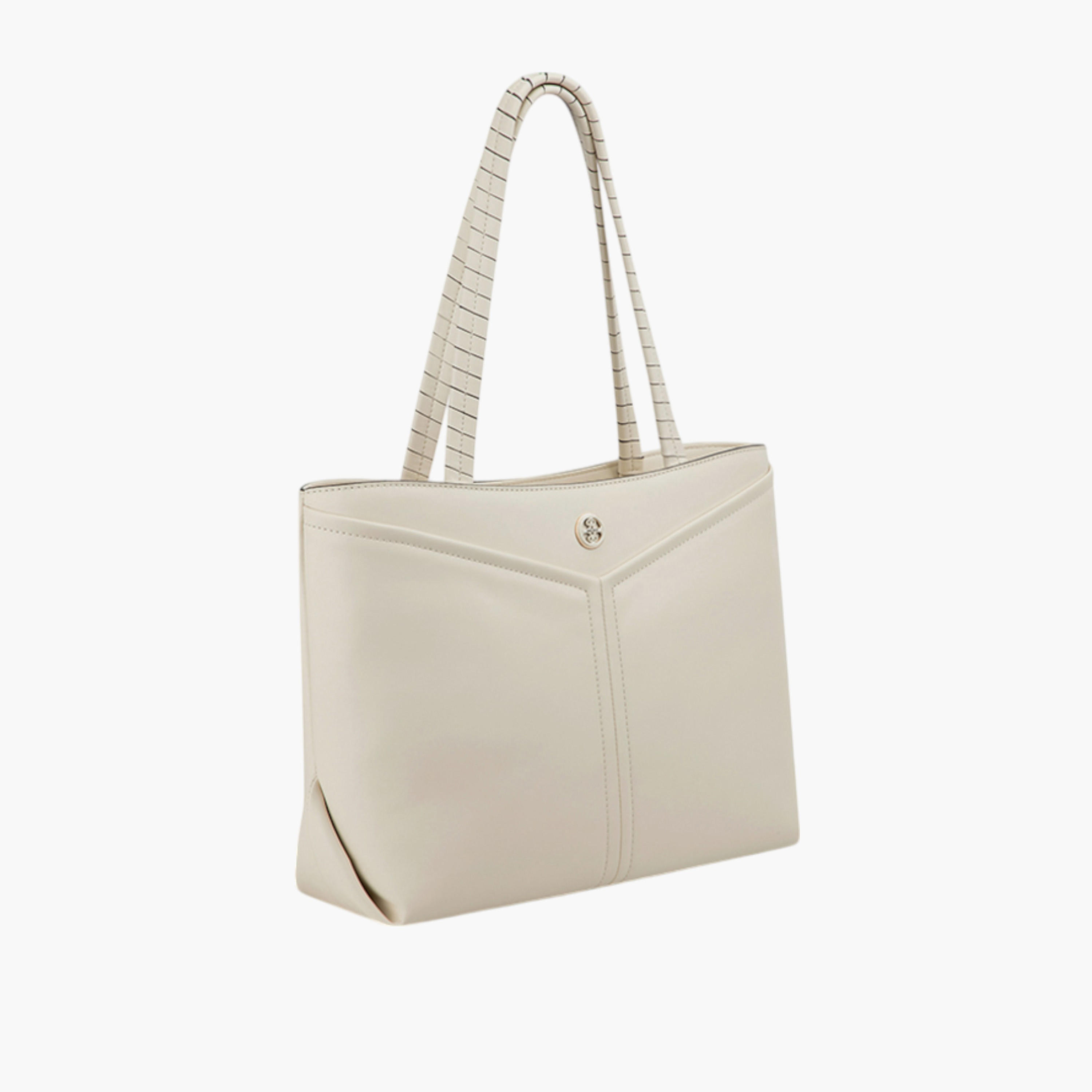 Nine West Solid Tote Bag with Double Braided Handle and Zip Closure-women-bagsandwallets-handbags-image-2
