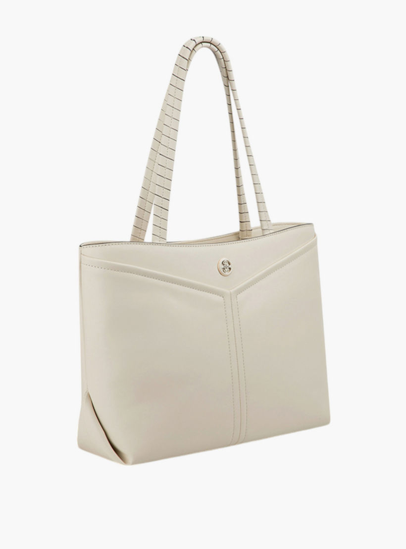 Nine West Solid Tote Bag with Double Braided Handle and Zip Closure-women-bagsandwallets-handbags-image-2