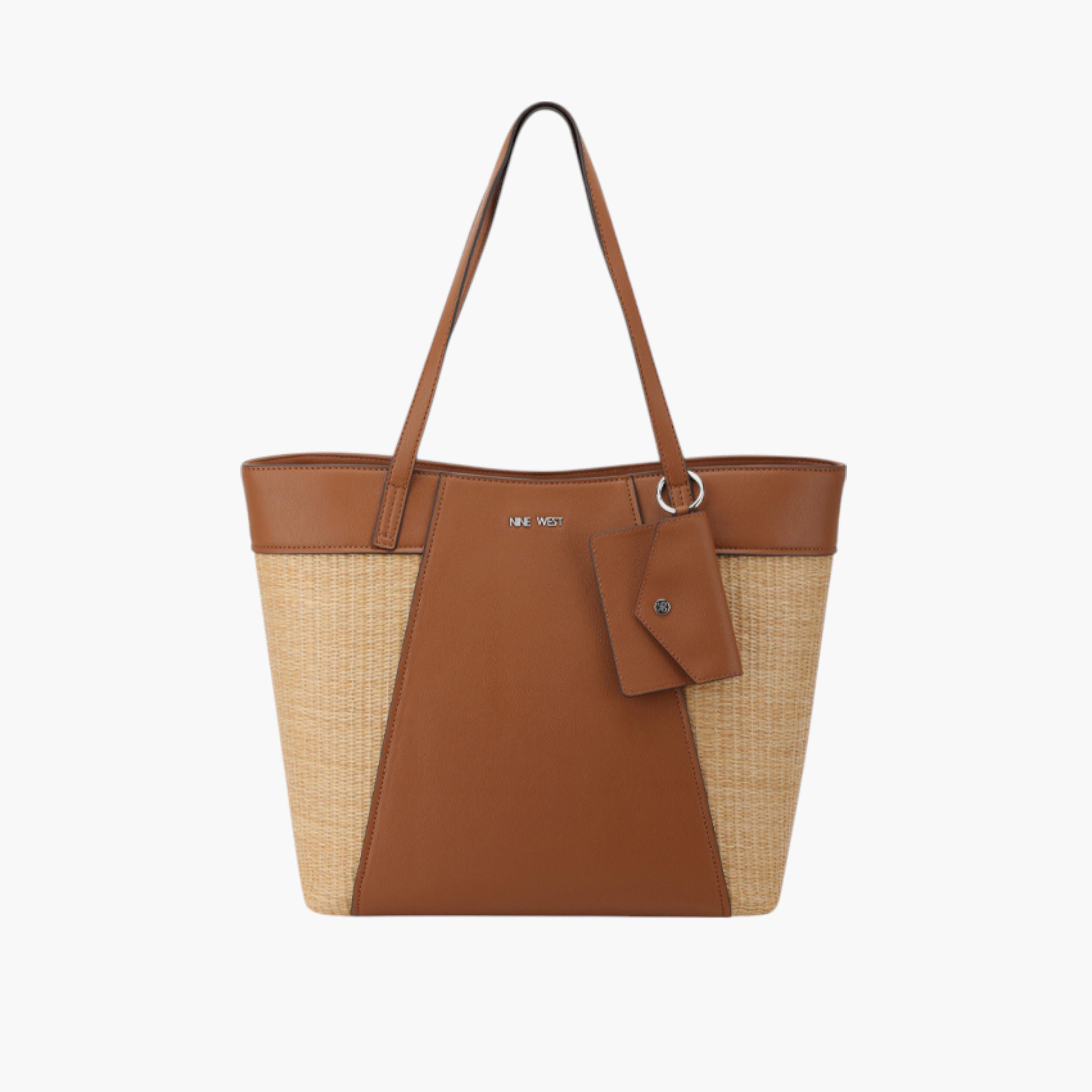 Nine West Textured Tote Bag with Double Handle and Button Closure-women-bagsandwallets-handbags-image-1