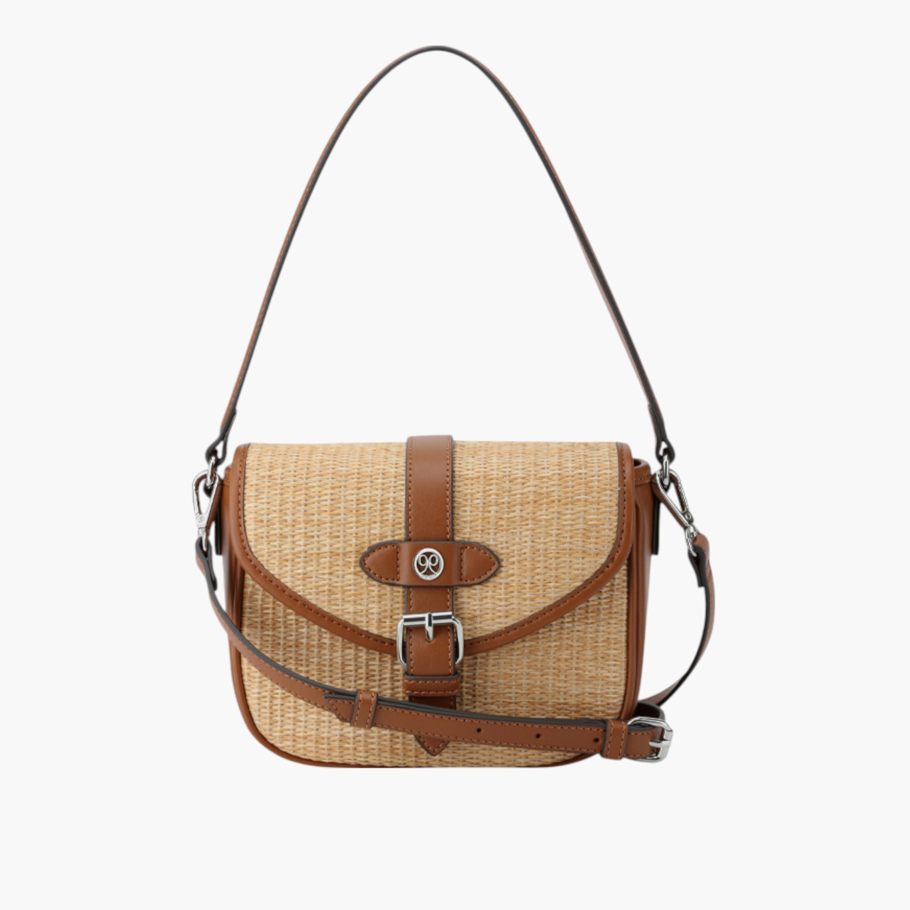 Nine West Textured Crossbody Bag with Button Closure-women-bagsandwallets-handbags-image-1