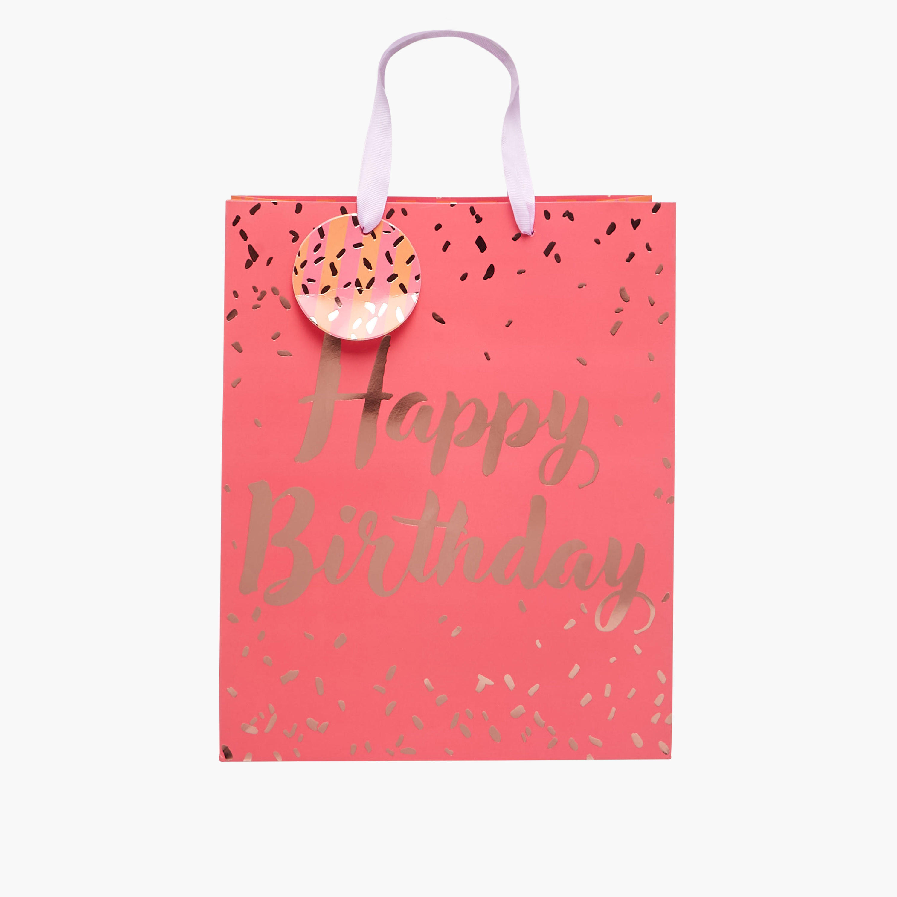 Happy Birthday Print Paper Gift Bag with Tag - 26x12x32 cms-household-giftingaccessories-giftings-image-1