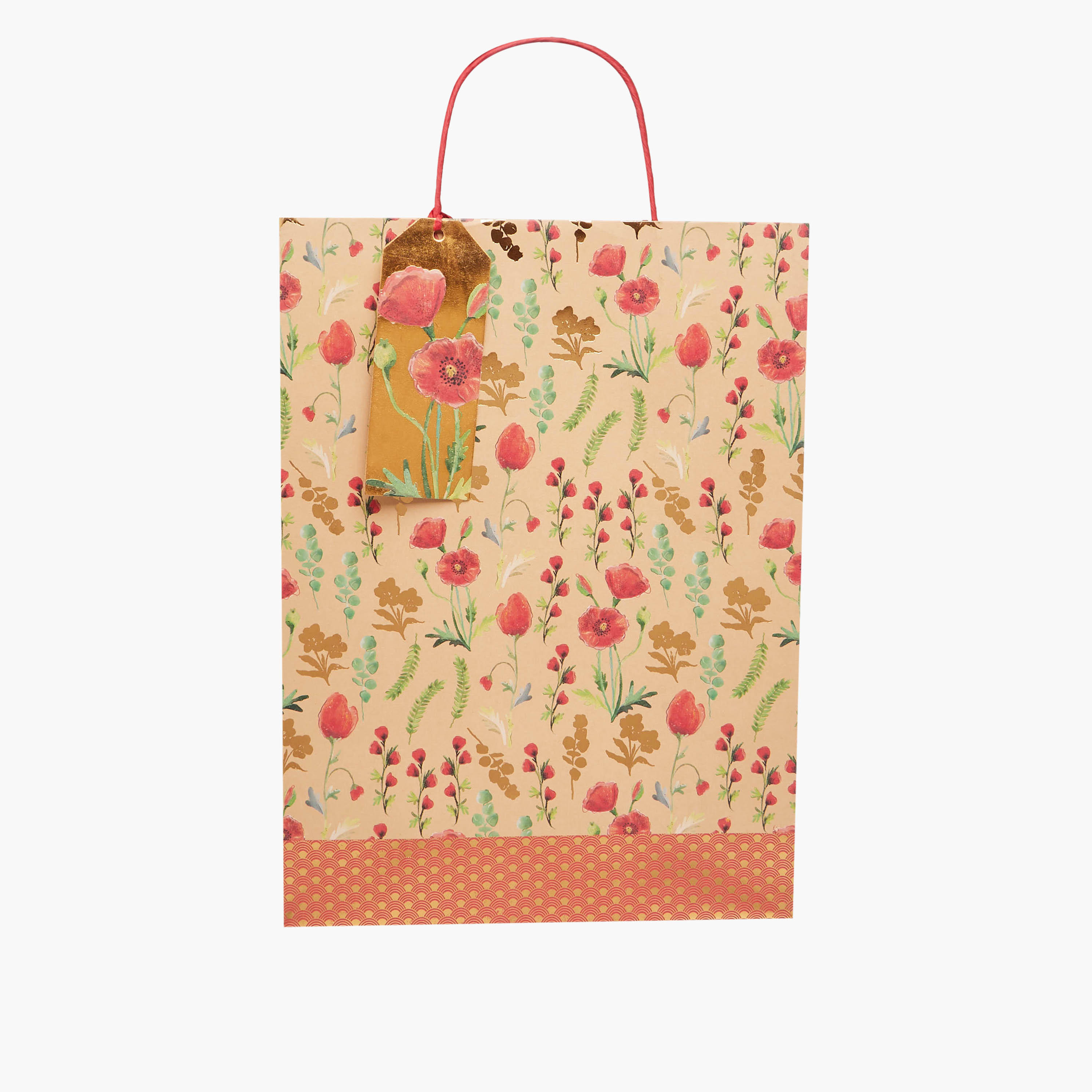 Floral Print Paper Gift Bag - 26x12x32 cms-household-giftingaccessories-giftings-image-1