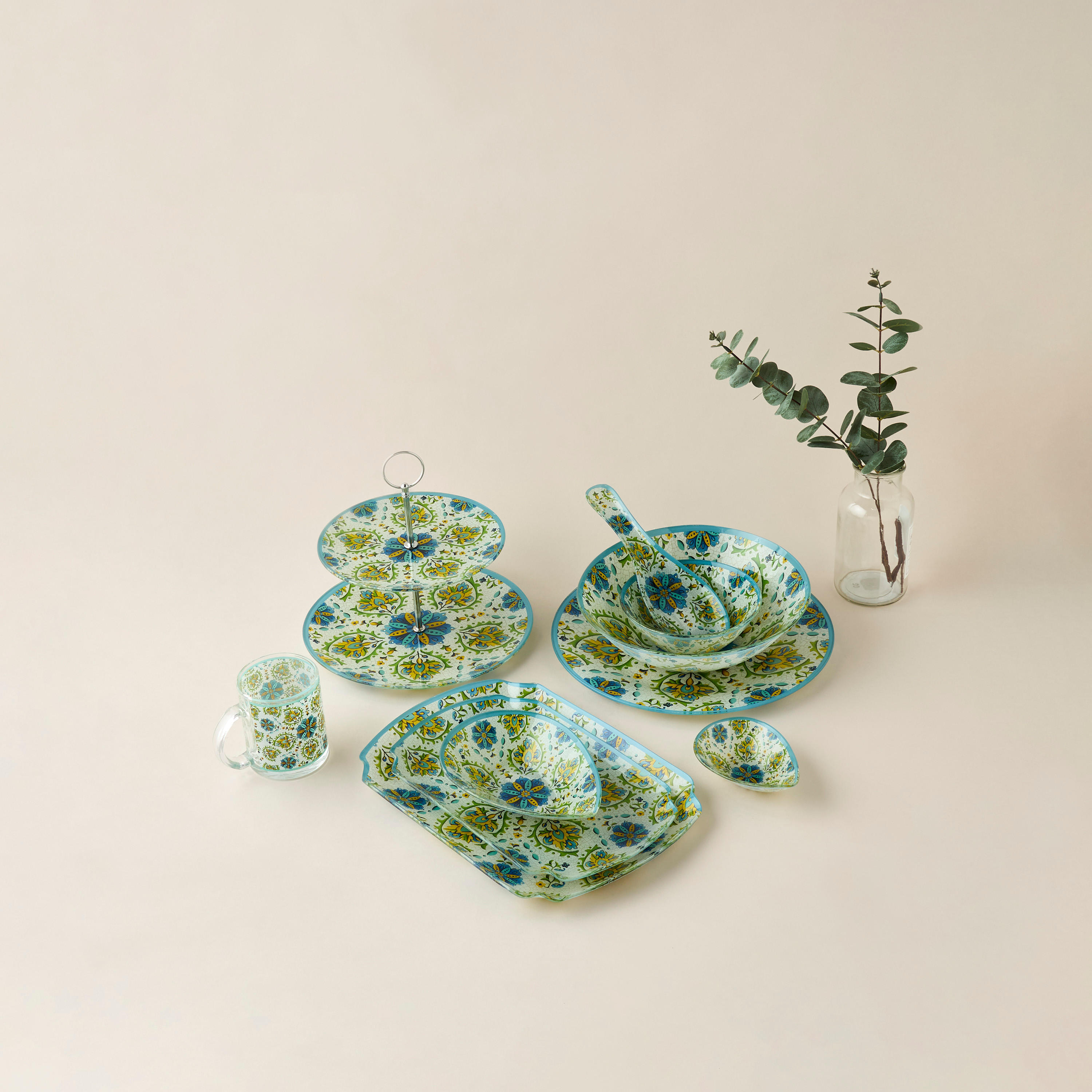 Lumira Printed Glass Serving Bowl - 14x20x4 cms-household-dining-dinnerware-bowls-image-5