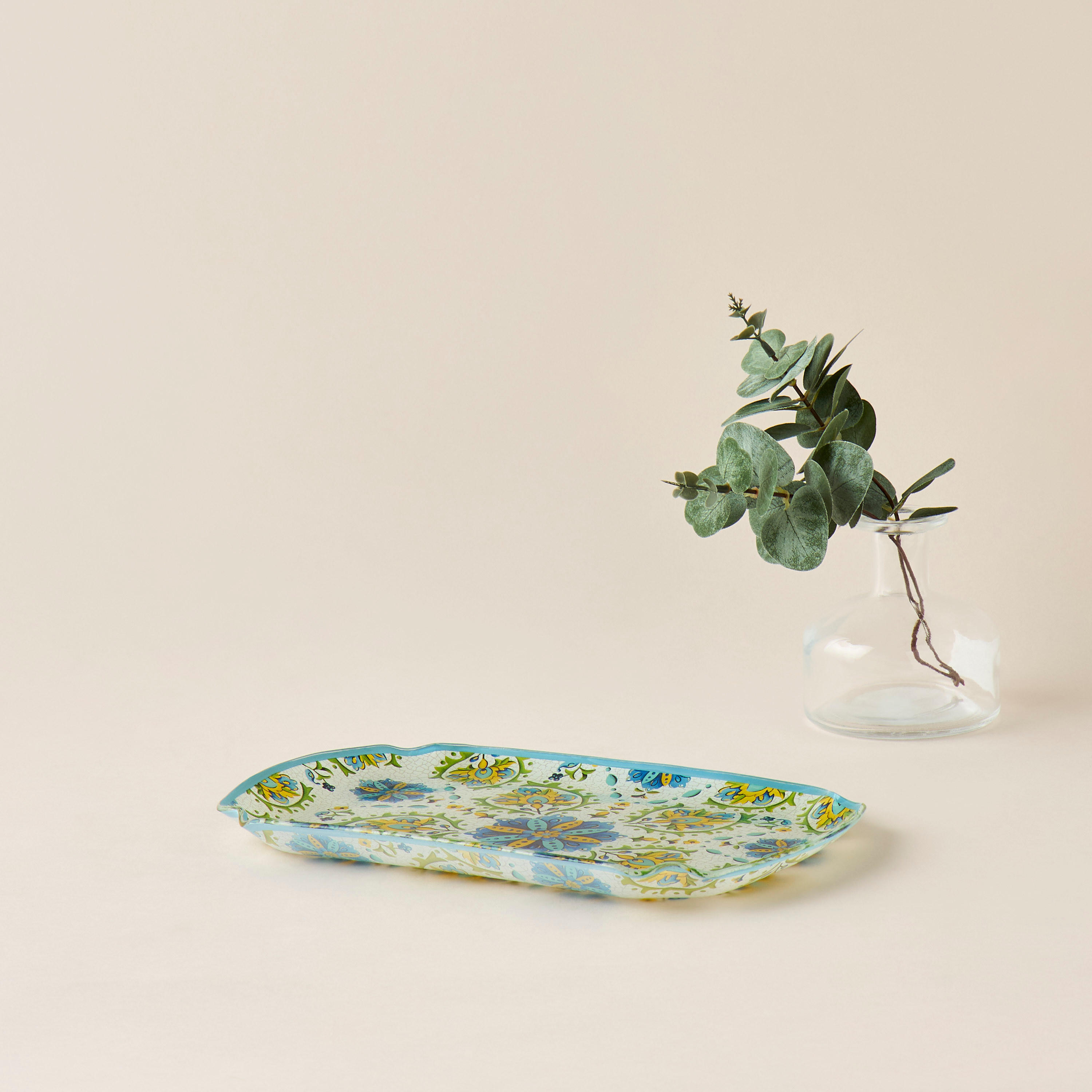 Lumira Printed Glass Serving Platter - 29x19 cms-household-dining-serveware-servingplatters-image-1
