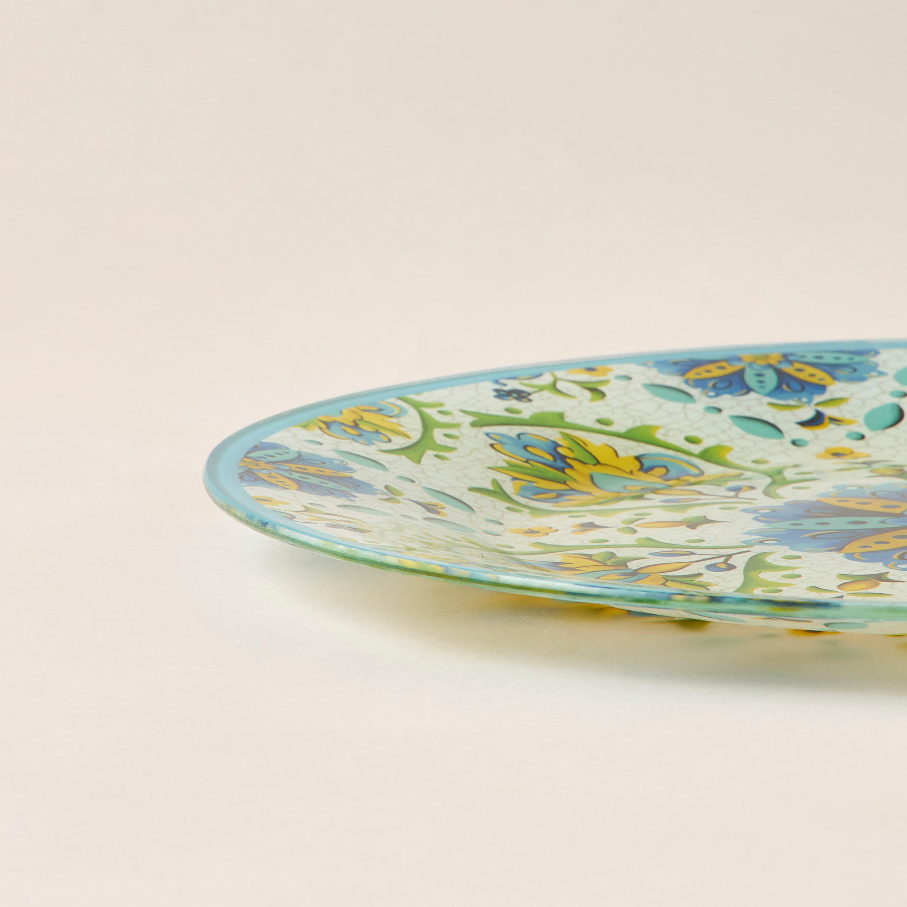 Lumira Printed Glass Serving Plate - 30 cms-household-dining-dinnerware-plates-image-4