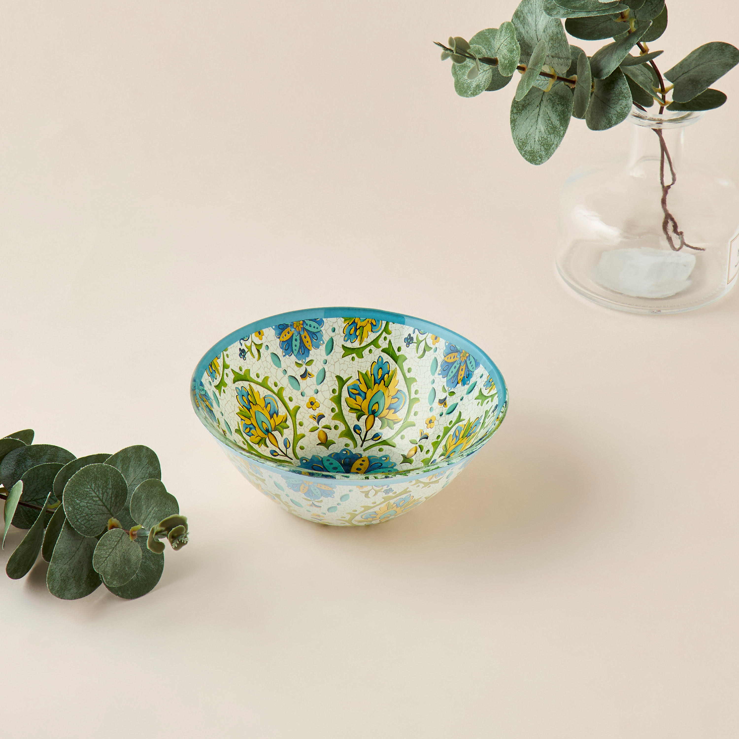 Lumira Printed Glass Serving Bowl - 15 cms-household-dining-dinnerware-bowls-image-2