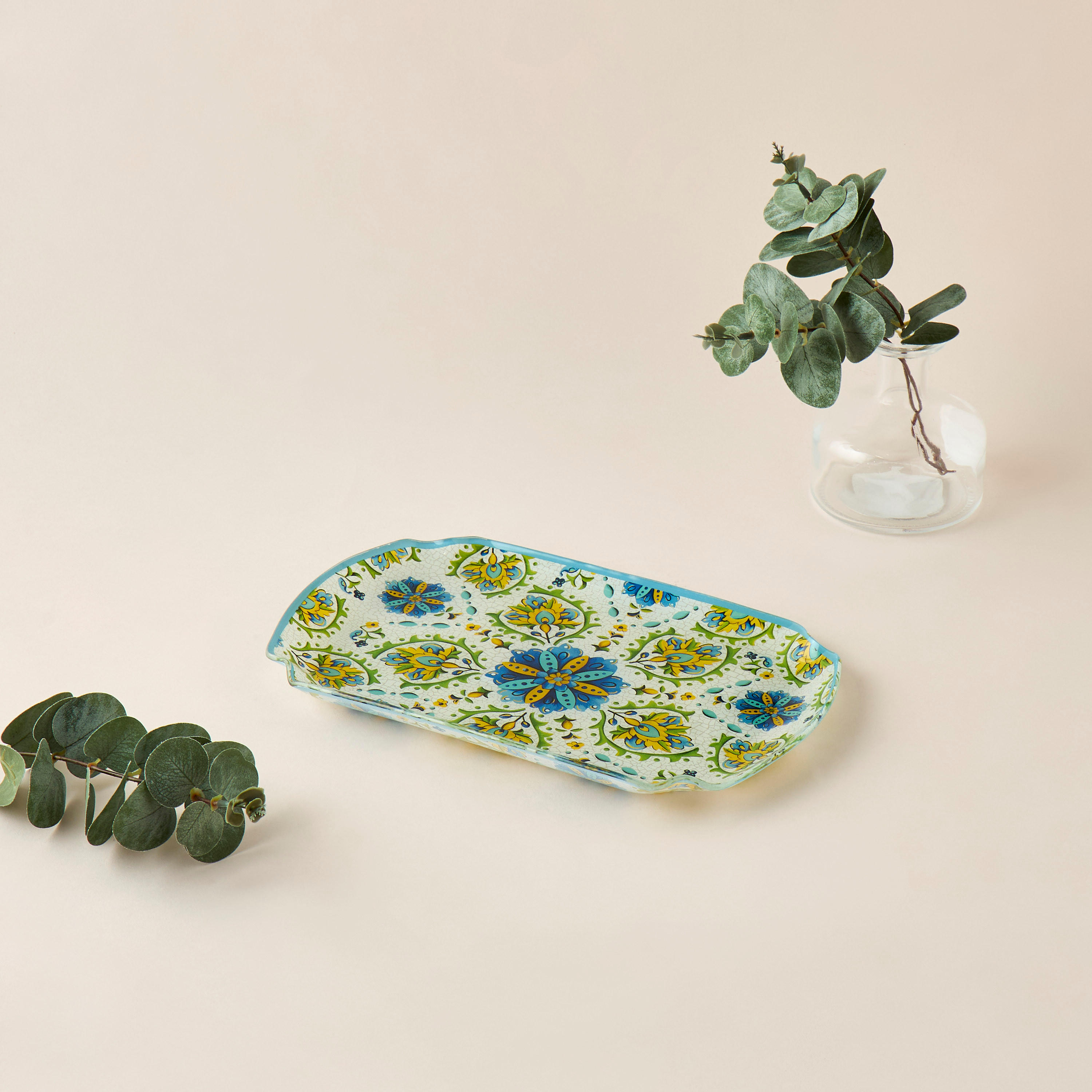 Lumira Printed Glass Serving Platter - 33x23 cms-household-dining-serveware-servingplatters-image-2