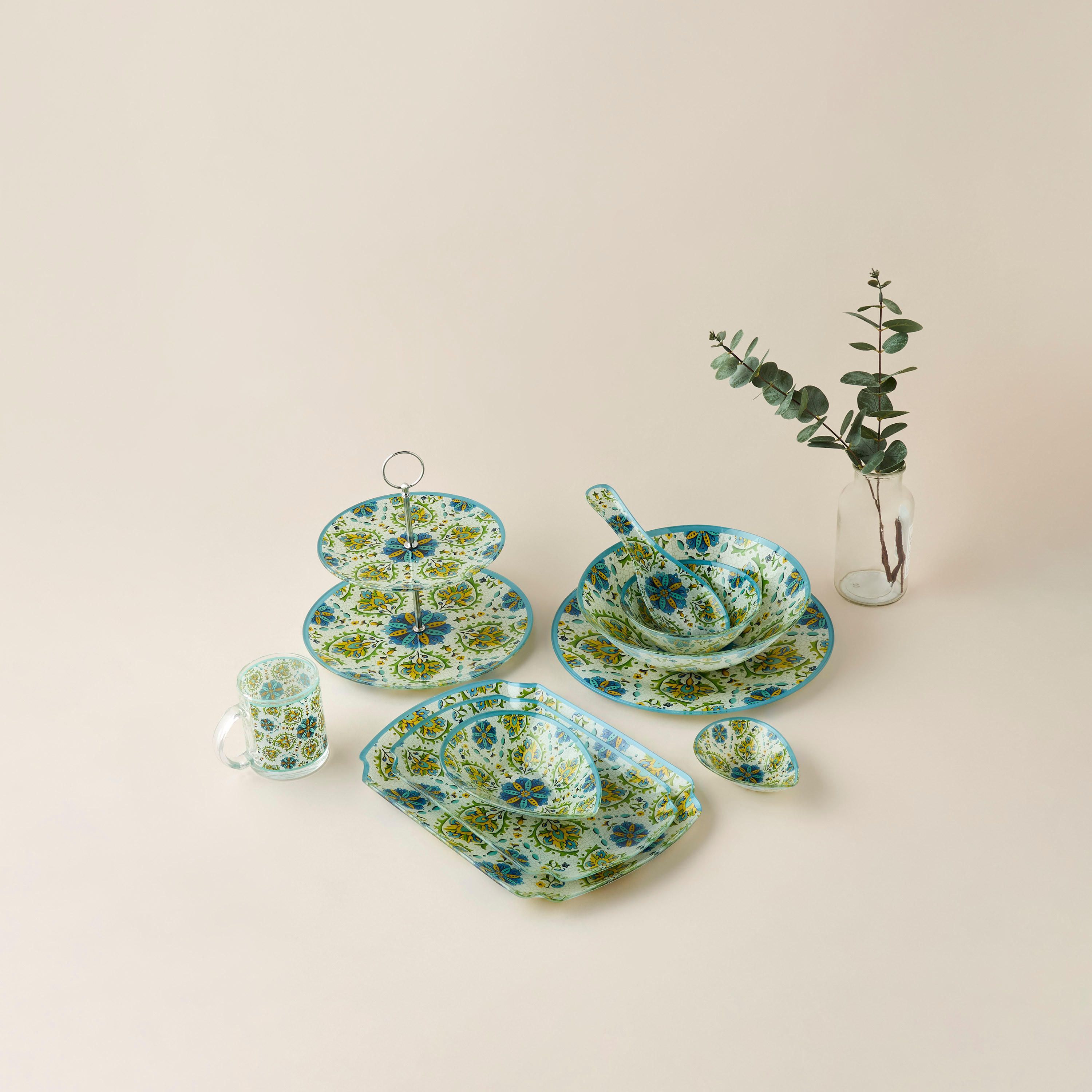 Lumira Printed Glass Serving Bowl - 24 cms-household-dining-dinnerware-bowls-image-5